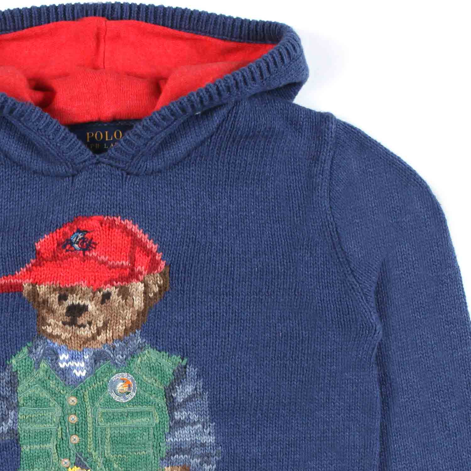PULLOVER POLO BEAR BLU CON CAPPUCCIO BAMBINO - annameglio.com abbigliamento moda