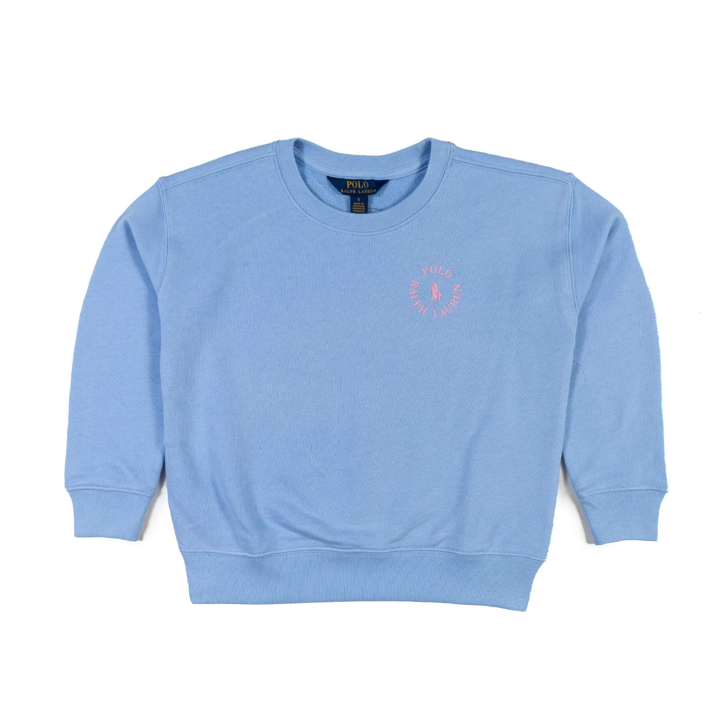 FELPA RL CELESTTE CON LOGO ROSA BAMBINA E TEENAGER - annameglio.com abbigliamento moda