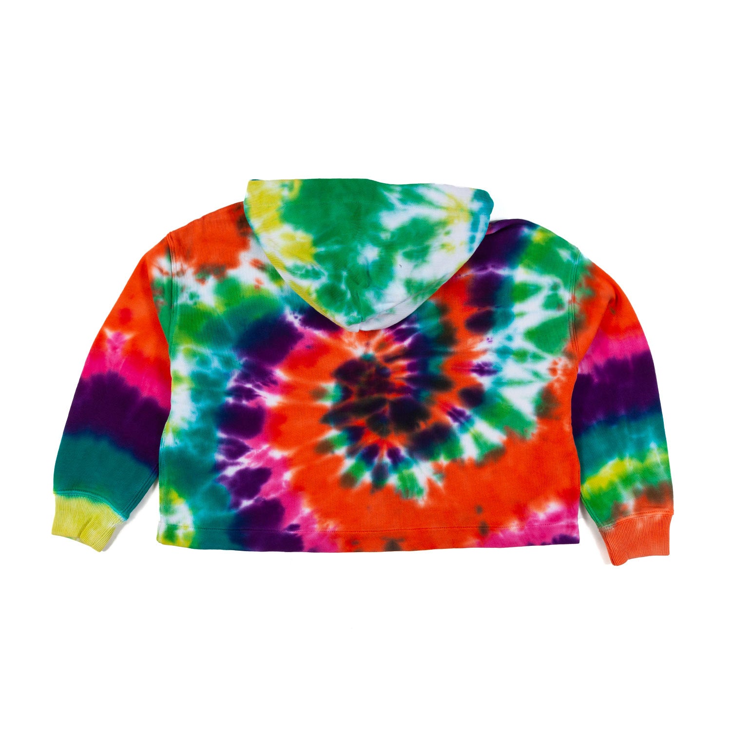 FELPA CROPPED TIE DYE CON CAPPUCCIO BAMBINA E TEEN - annameglio.com abbigliamento moda