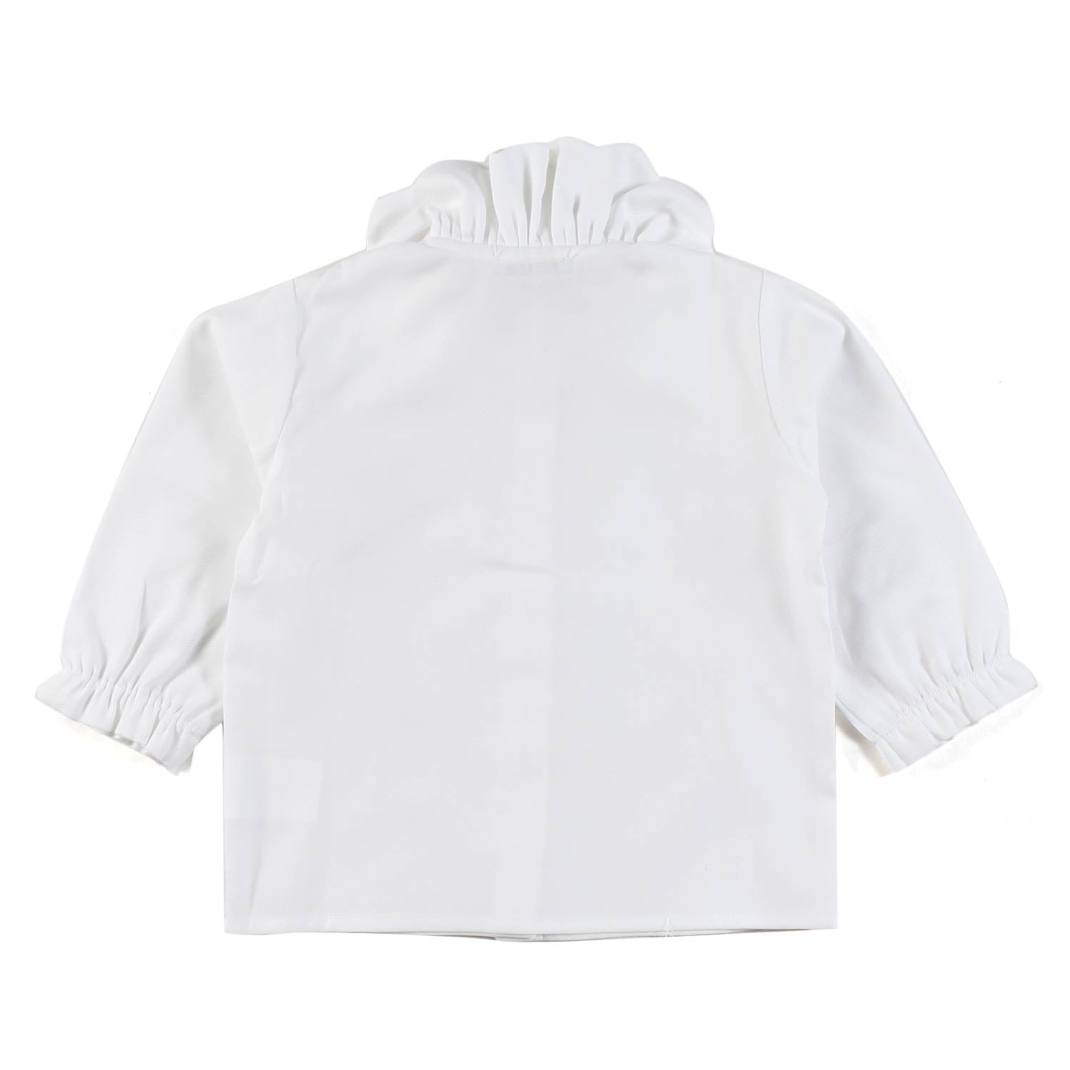 CAMICIA BIANCA CON COLLO ROUCHES BIMBA - annameglio.com abbigliamento moda