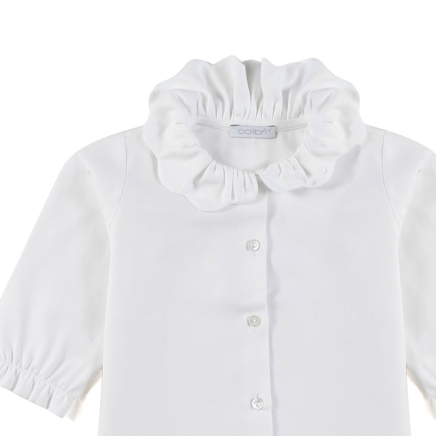 CAMICIA BIANCA CON COLLO ROUCHES BIMBA - annameglio.com abbigliamento moda