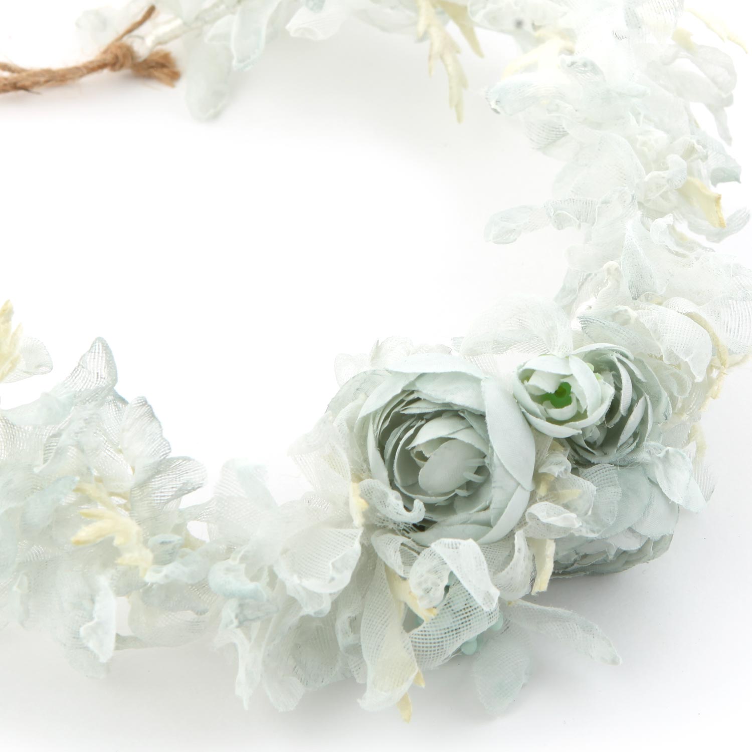 CORONCINA FLOREALE ACQUAMARINA E BIANCA - annameglio.com abbigliamento moda