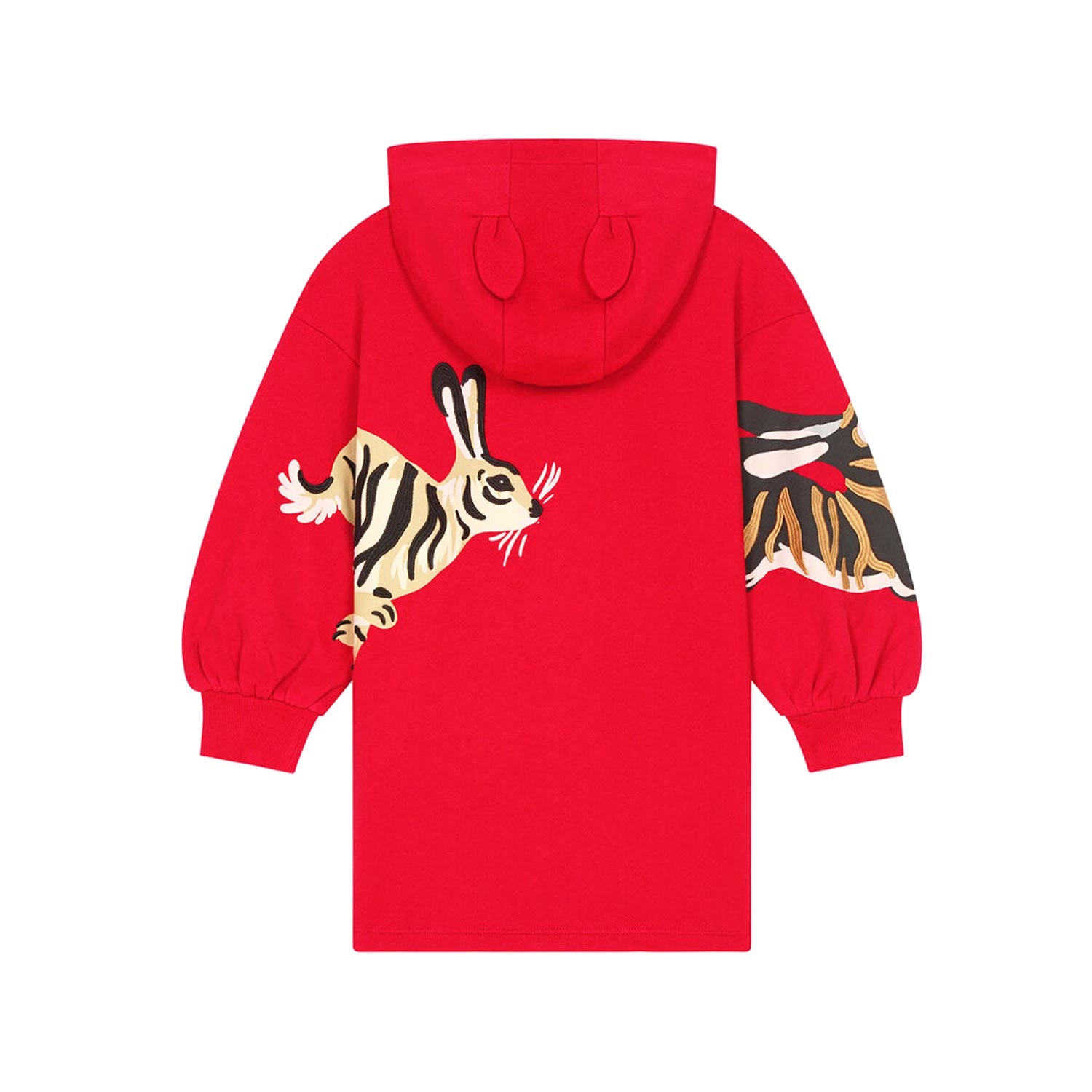 ABITO FELPA ROSSO CON CAPPUCCIO BAMBINA - annameglio.com abbigliamento moda