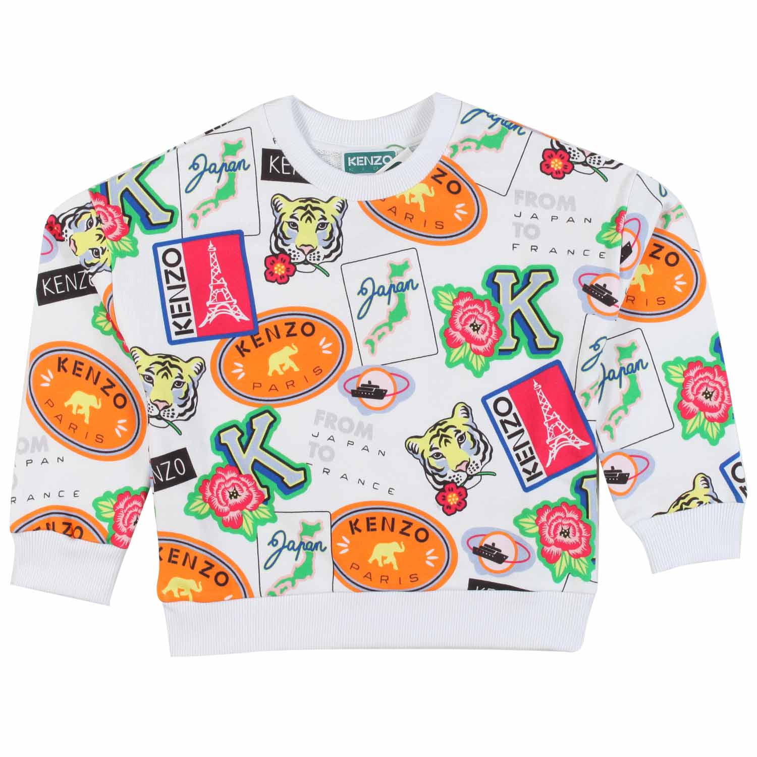 FELPA UNISEX BIANCA CON STAMPE MULTICOLOR - annameglio.com abbigliamento moda