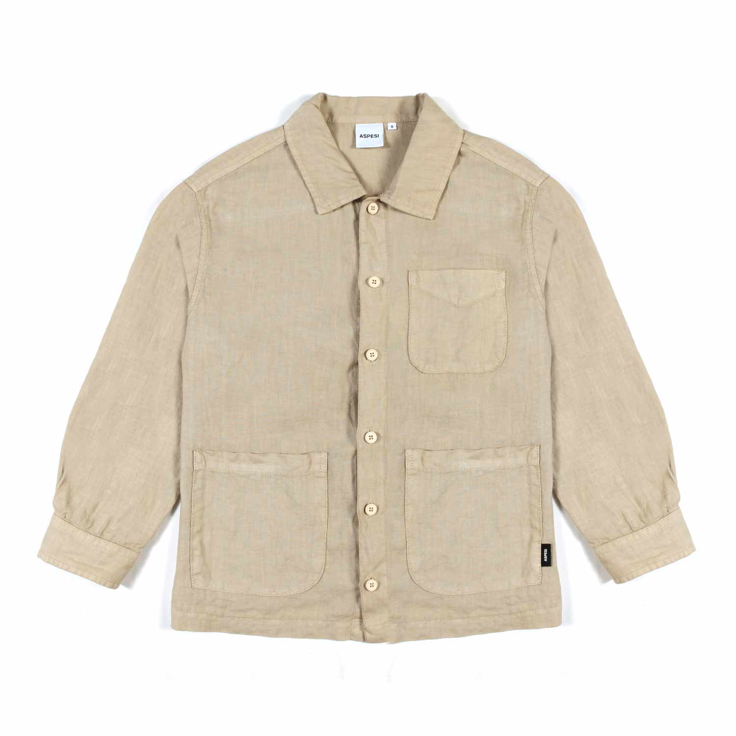 GIACCA A CAMICIA LINO BEIGE BAMBINO E TEENAGER - annameglio.com abbigliamento moda