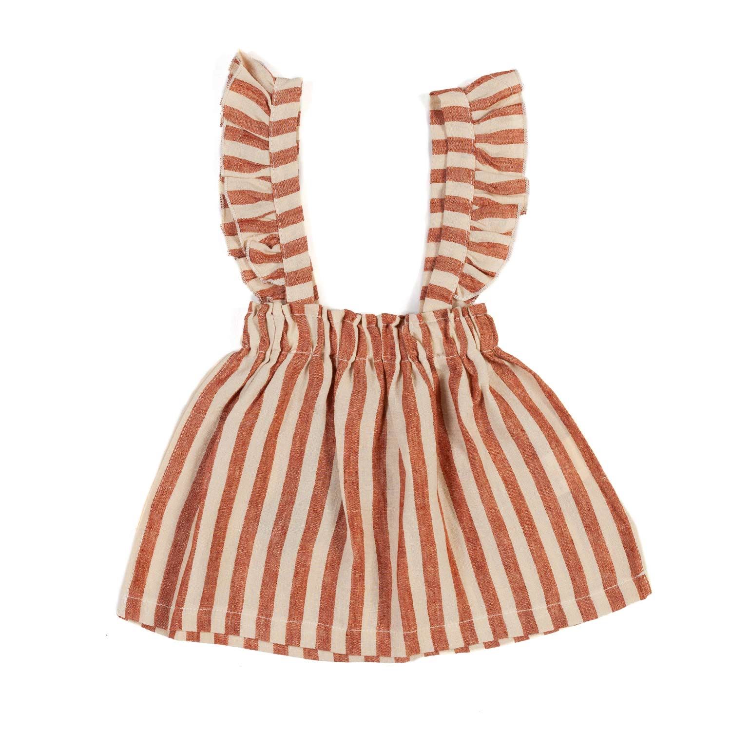 GONNA SALOPETTE MATTONE E BEIGE A RIGHE BIMBA - annameglio.com abbigliamento moda