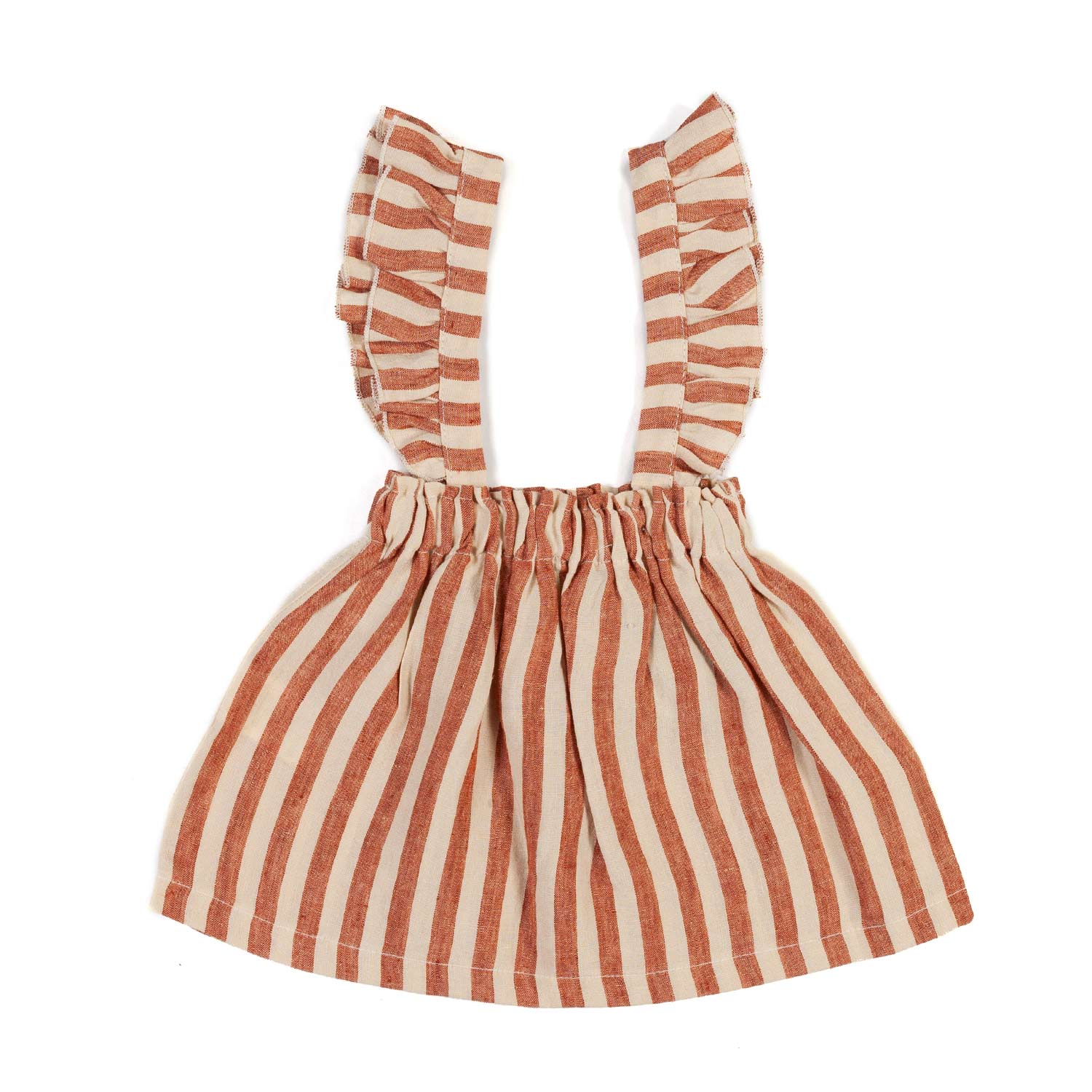 GONNA SALOPETTE MATTONE E BEIGE A RIGHE BIMBA - annameglio.com abbigliamento moda