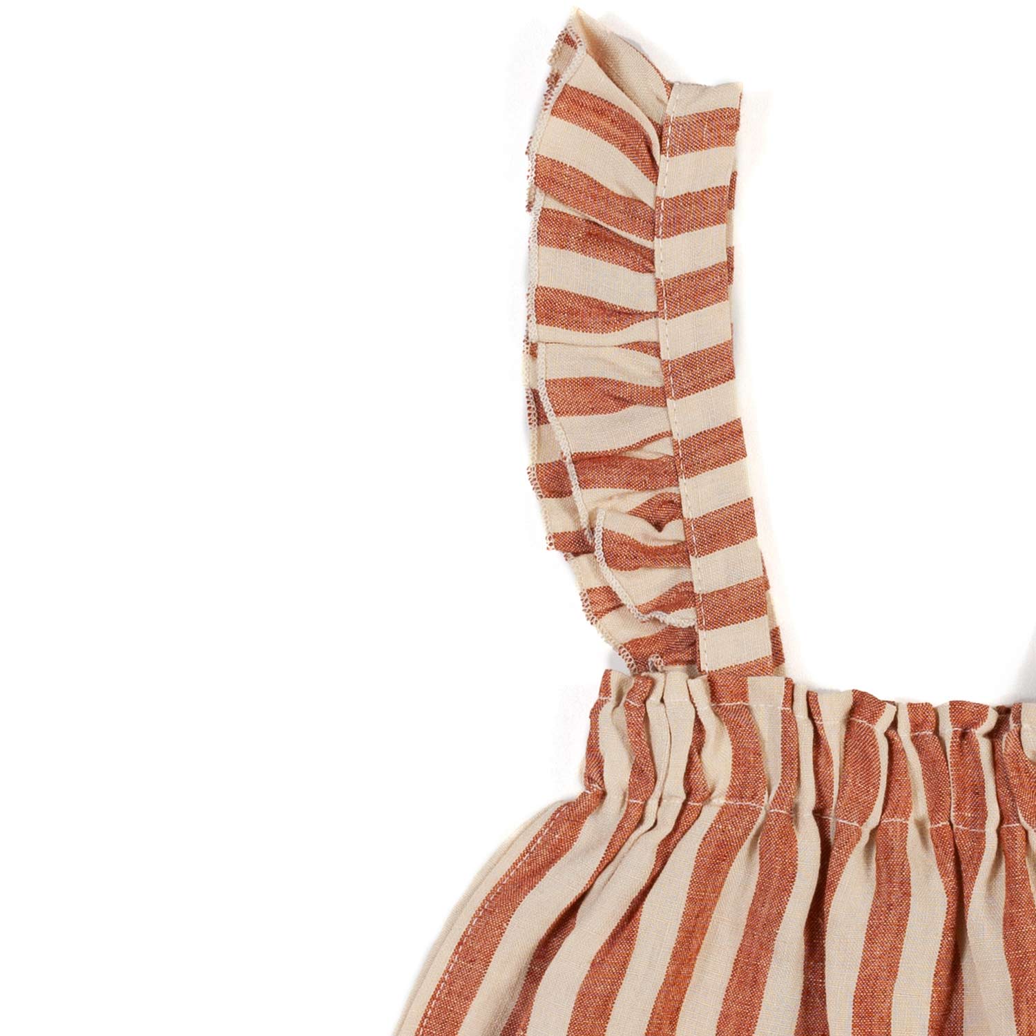 GONNA SALOPETTE MATTONE E BEIGE A RIGHE BIMBA - annameglio.com abbigliamento moda