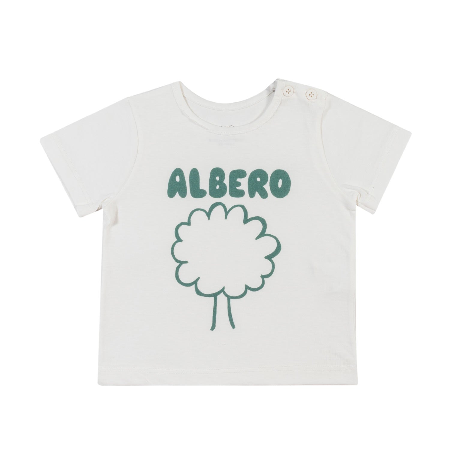 T-SHIRT BIANCA CON STAMPA VERDE BIMBO E BIMBA - annameglio.com abbigliamento moda
