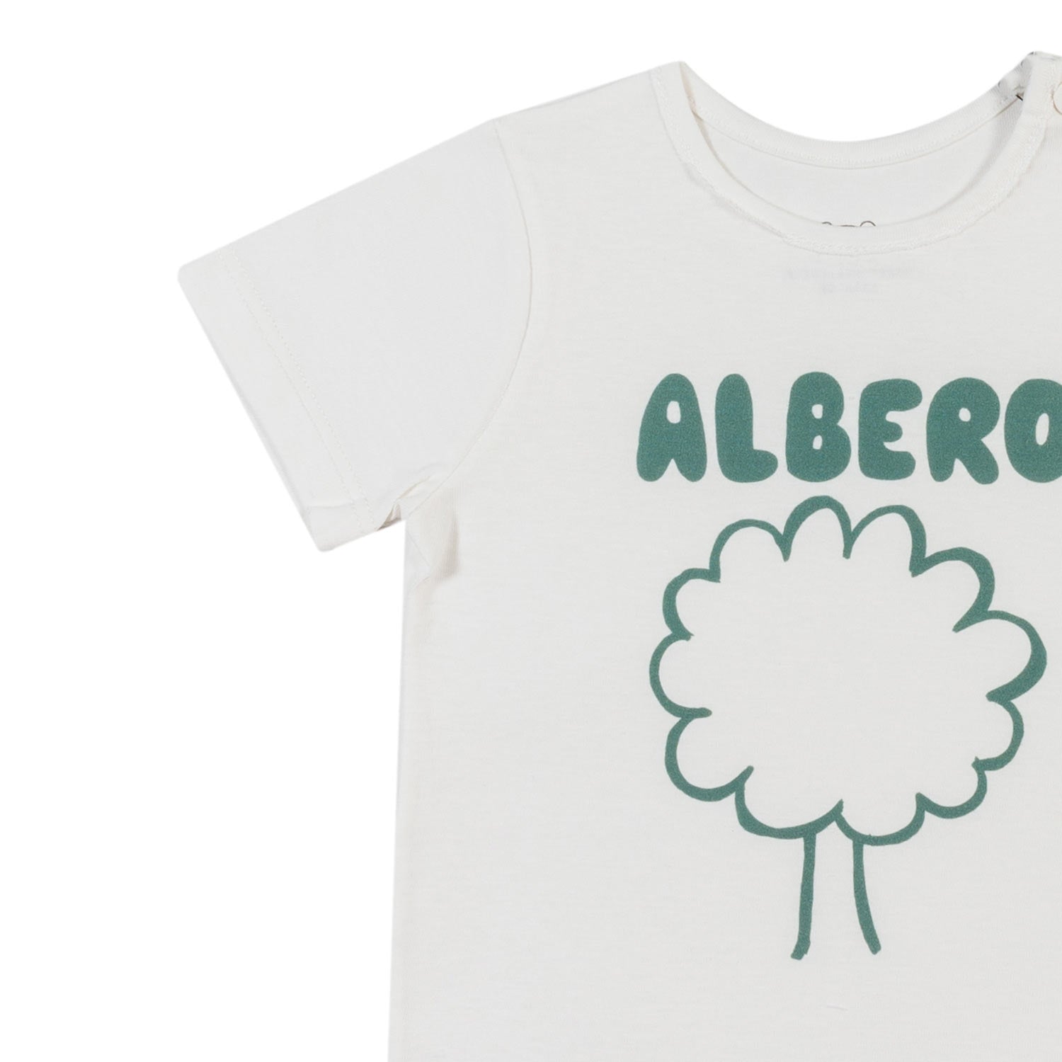T-SHIRT BIANCA CON STAMPA VERDE BIMBO E BIMBA - annameglio.com abbigliamento moda
