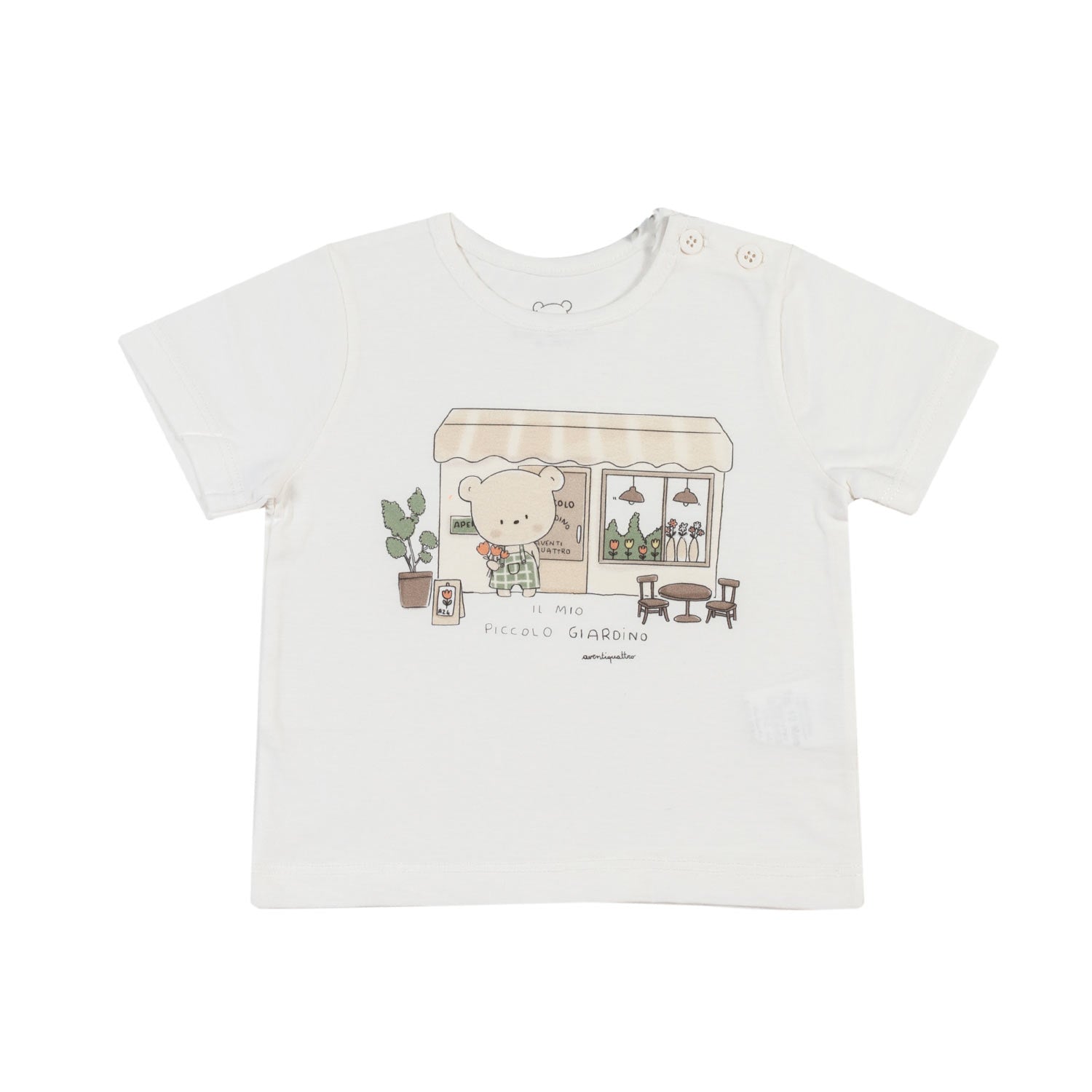 T-SHIRT BIANCA CON STAMPA BIMBO E BIMBA - annameglio.com abbigliamento moda
