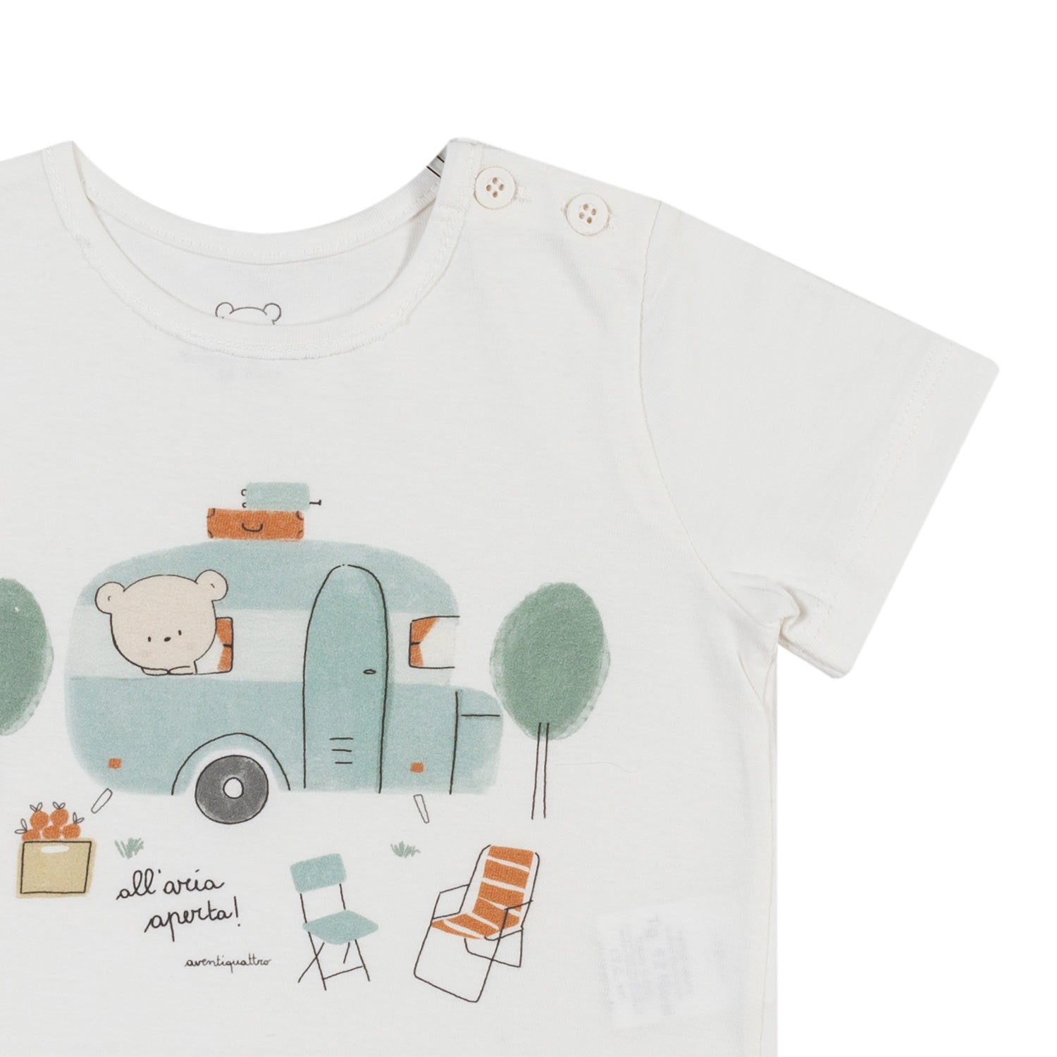 T-SHIRT BIANCA CON STAMPA CAMPER BIMBO E BIMBA - annameglio.com abbigliamento moda