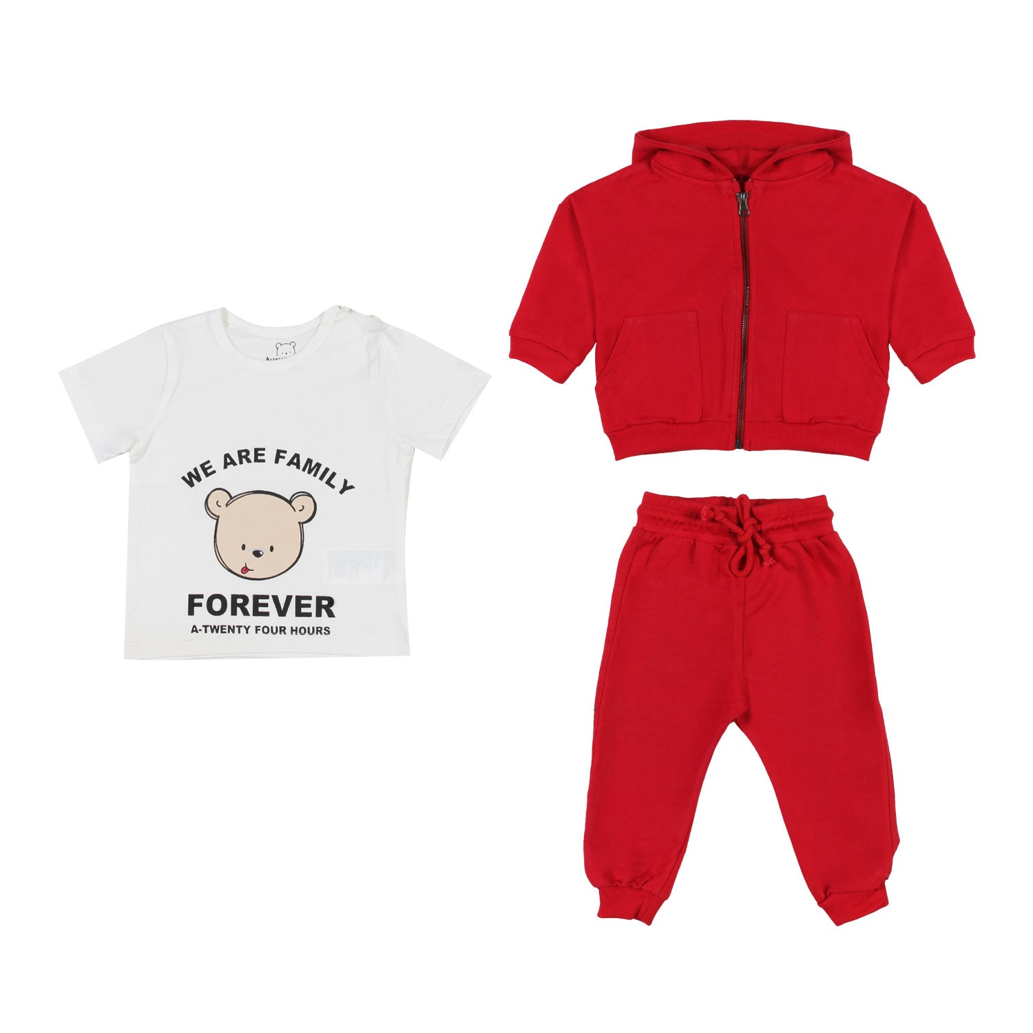 SET TUTA 3 PEZZI ROSSA E BIANCA BIMBO E BIMBA - annameglio.com abbigliamento moda