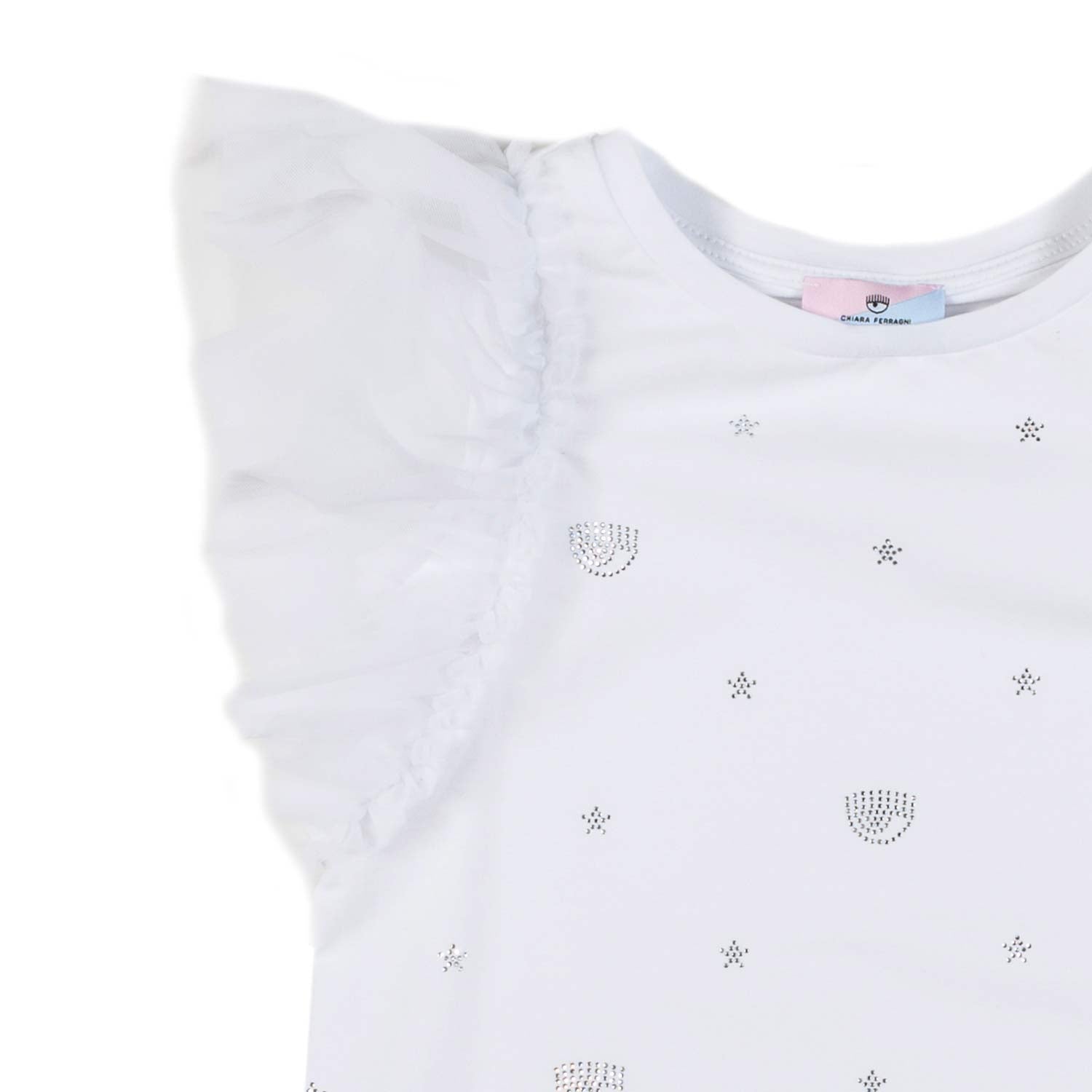 TOP EYE STAR BIANCO E ARGENTO BAMBINA - annameglio.com abbigliamento moda