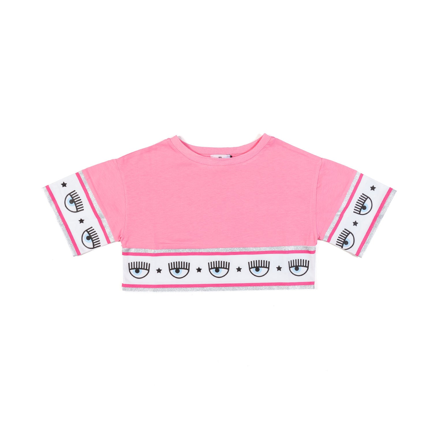 T-shirt Cropped Logomania Rosa - annameglio.com abbigliamento moda