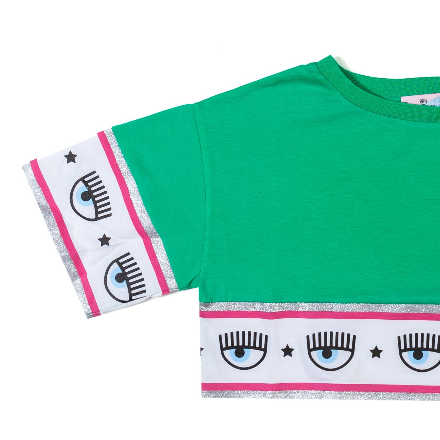 T-shirt Cropped Logomania Verde - annameglio.com abbigliamento moda