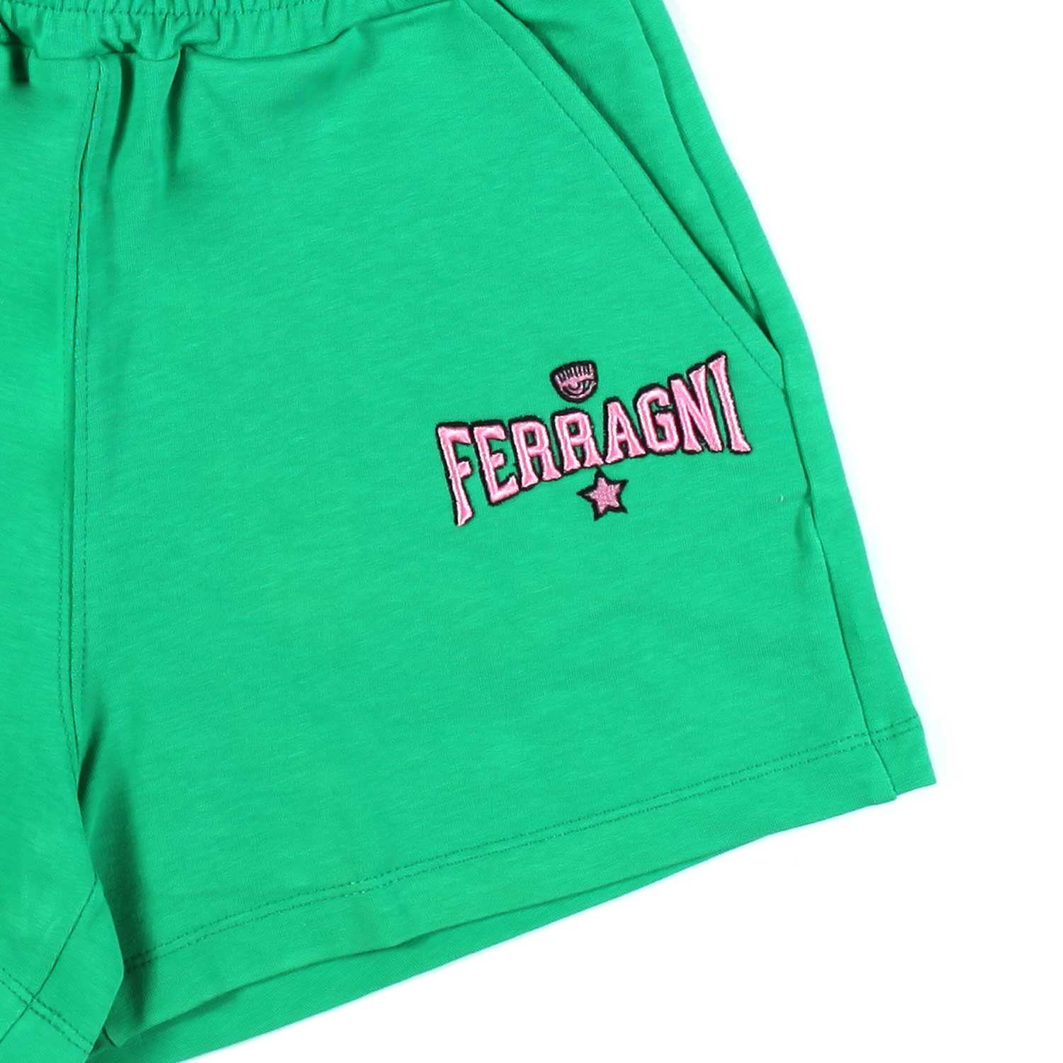 SHORTS EYE STAR JERSEY VERDE BAMBINA - annameglio.com abbigliamento moda