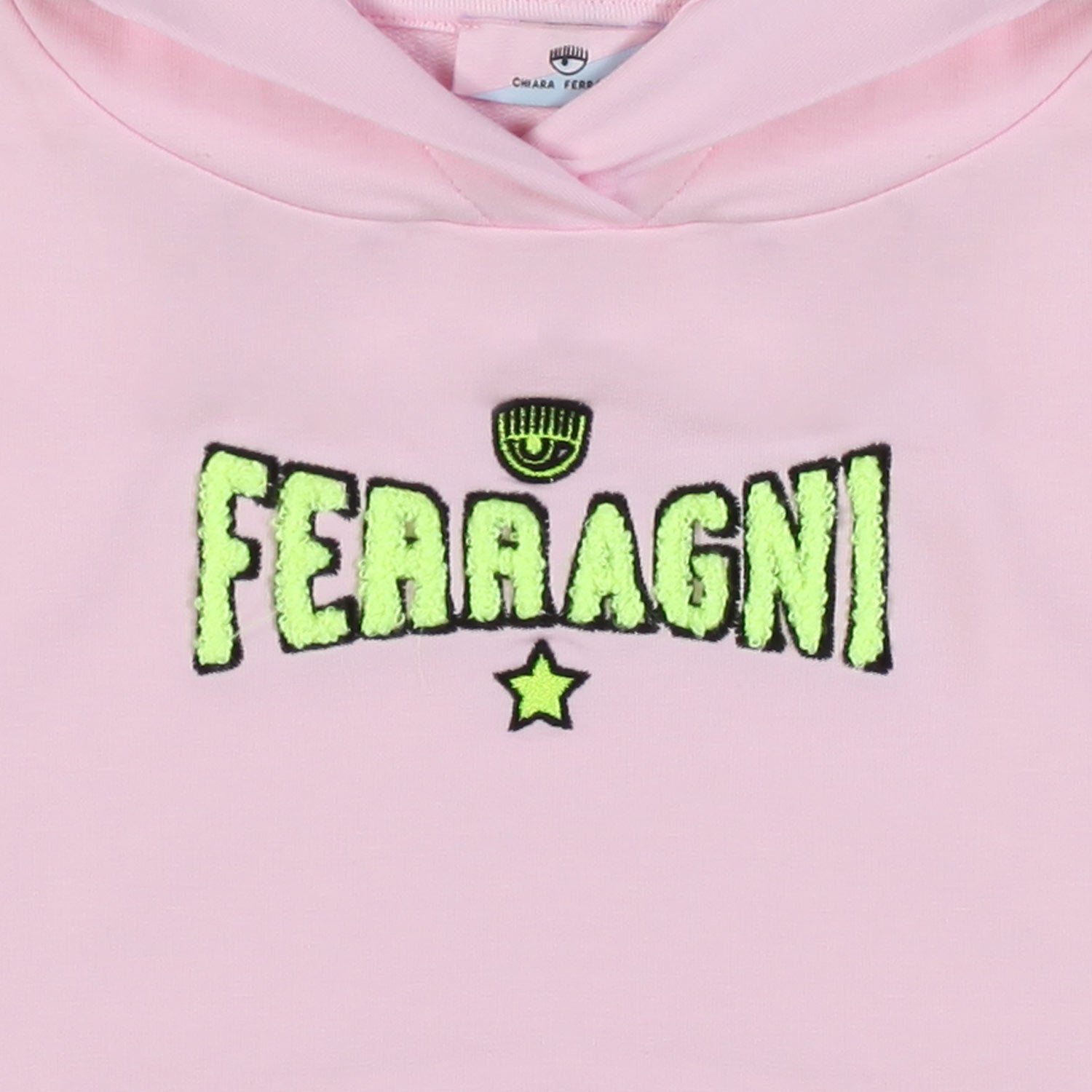 FELPA CROPPED EYE STAR ROSA CON CAPPUCCIO BAMBINA - annameglio.com abbigliamento moda