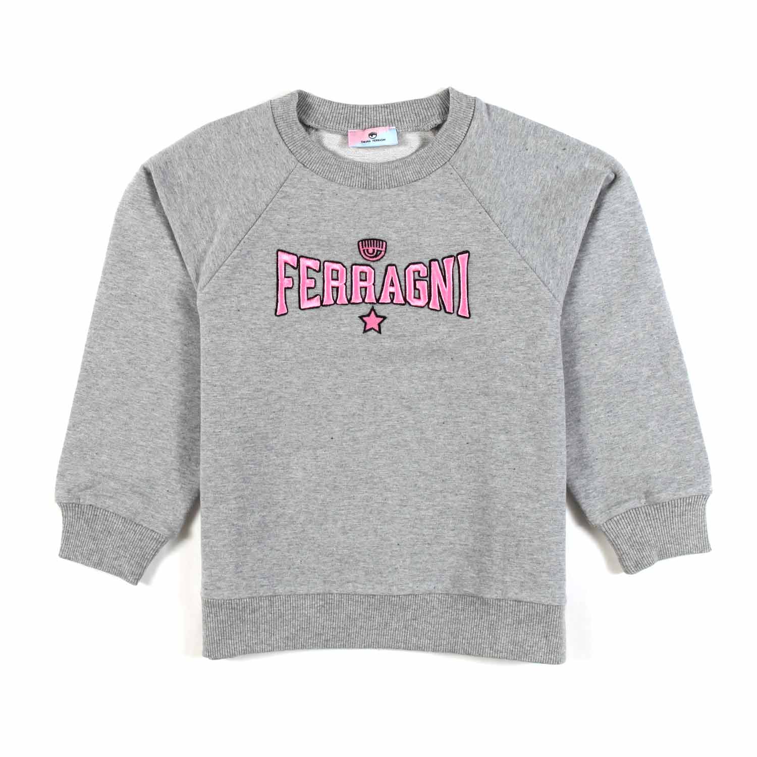 FELPA EYE STAR GRIGIO MELANGE BAMBINA - annameglio.com abbigliamento moda