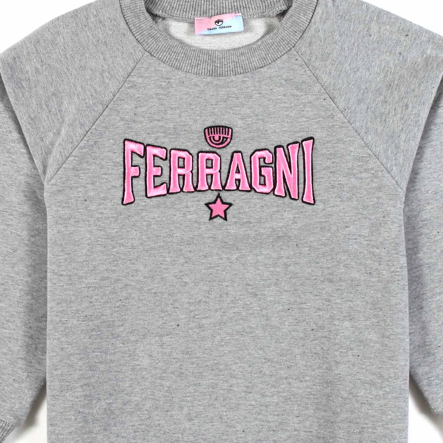 FELPA EYE STAR GRIGIO MELANGE BAMBINA - annameglio.com abbigliamento moda