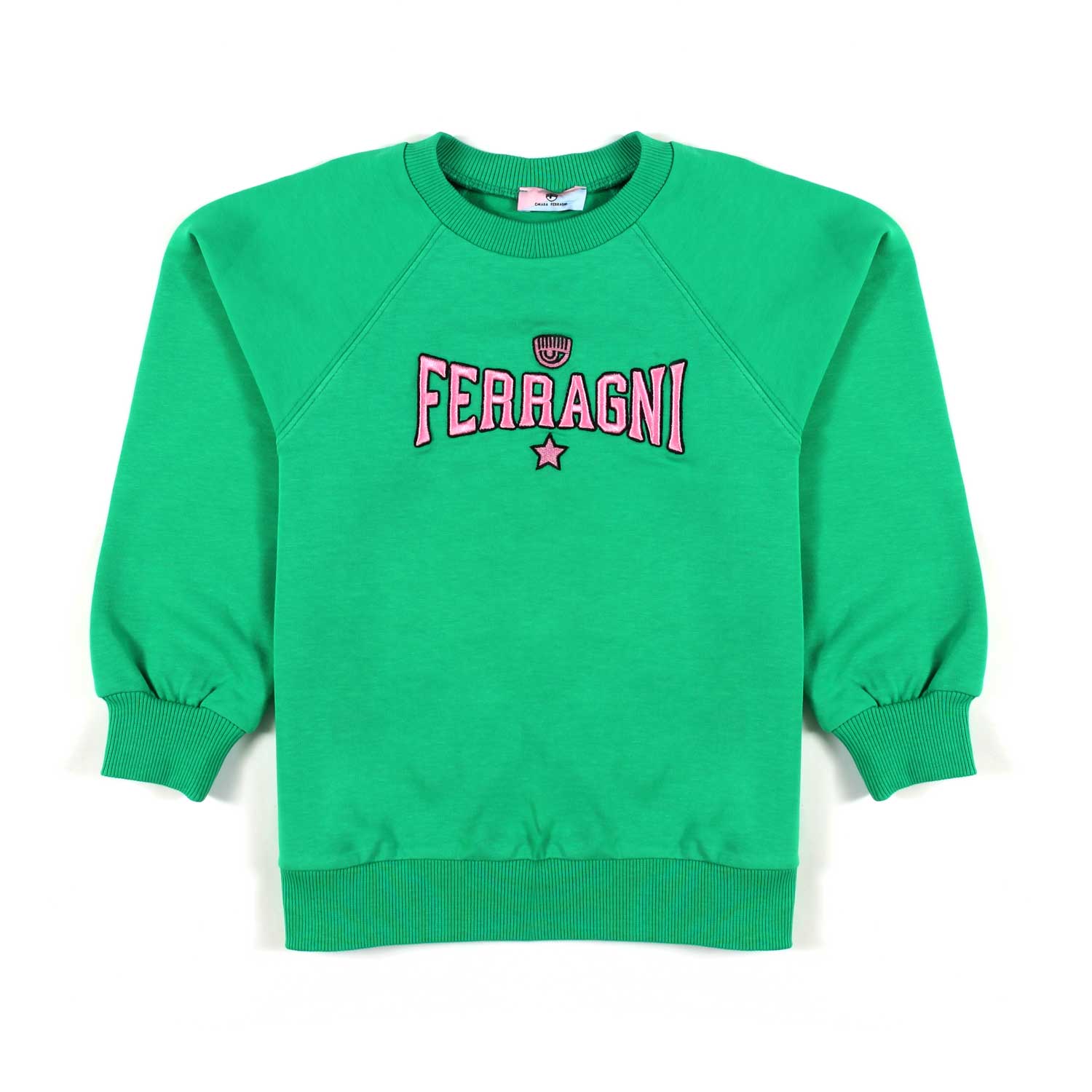 FELPA EYE STAR VERDE E ROSA BAMBINA - annameglio.com abbigliamento moda