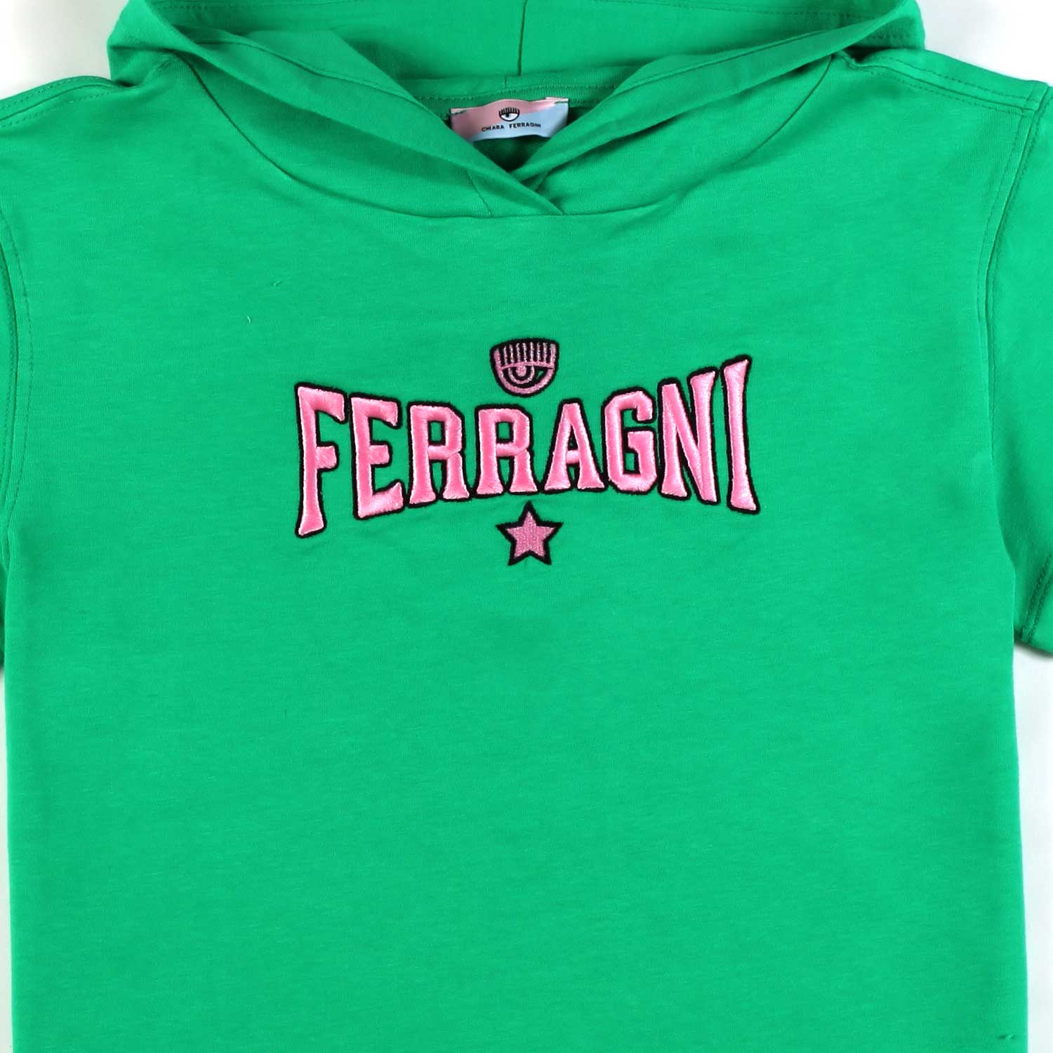 FELPA EYE STAR VERDE E ROSA A MANICA CORTA - annameglio.com abbigliamento moda