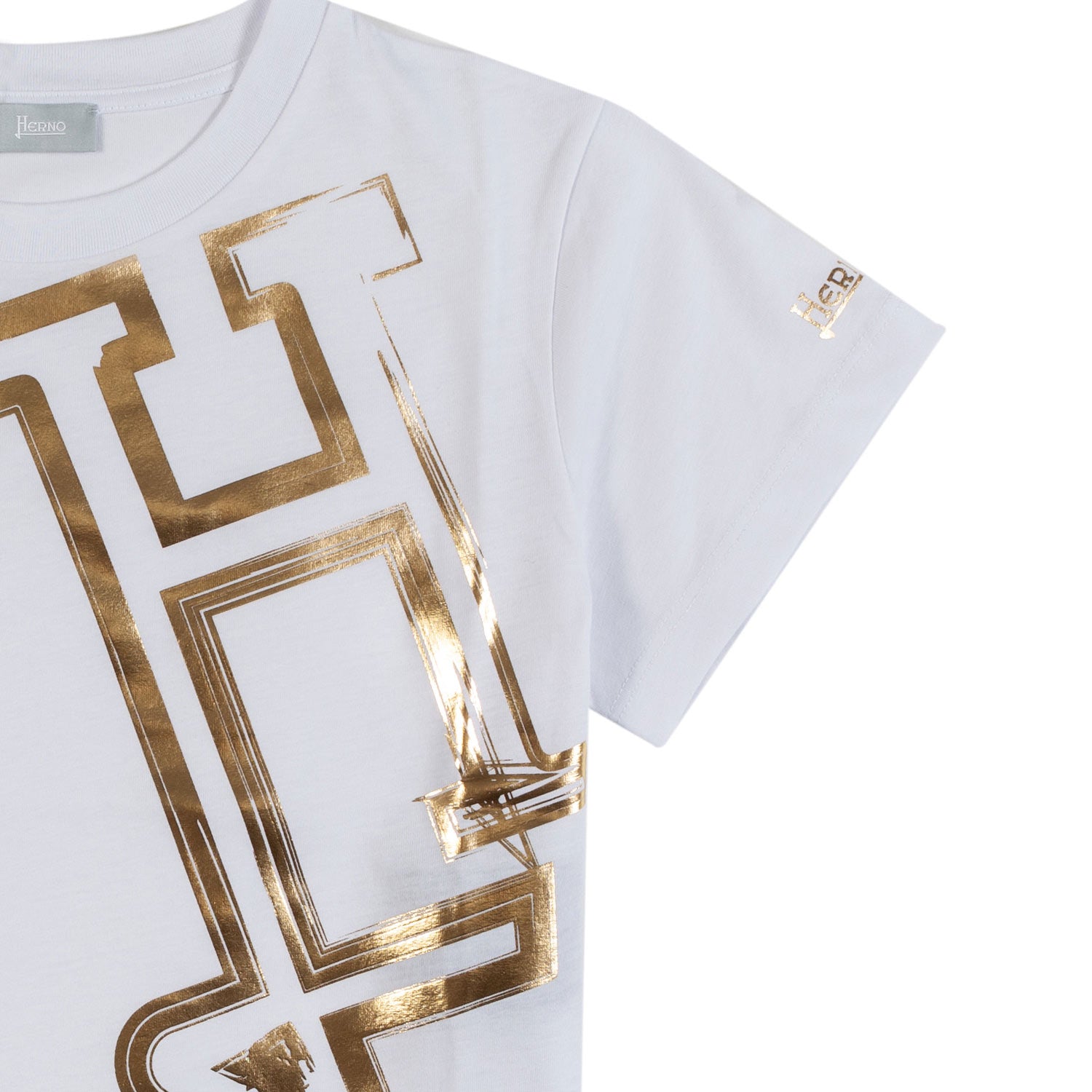 T-SHIRT BOXY BIANCA CON LOGO ORO BAMBINA E RAGAZZA - annameglio.com abbigliamento moda