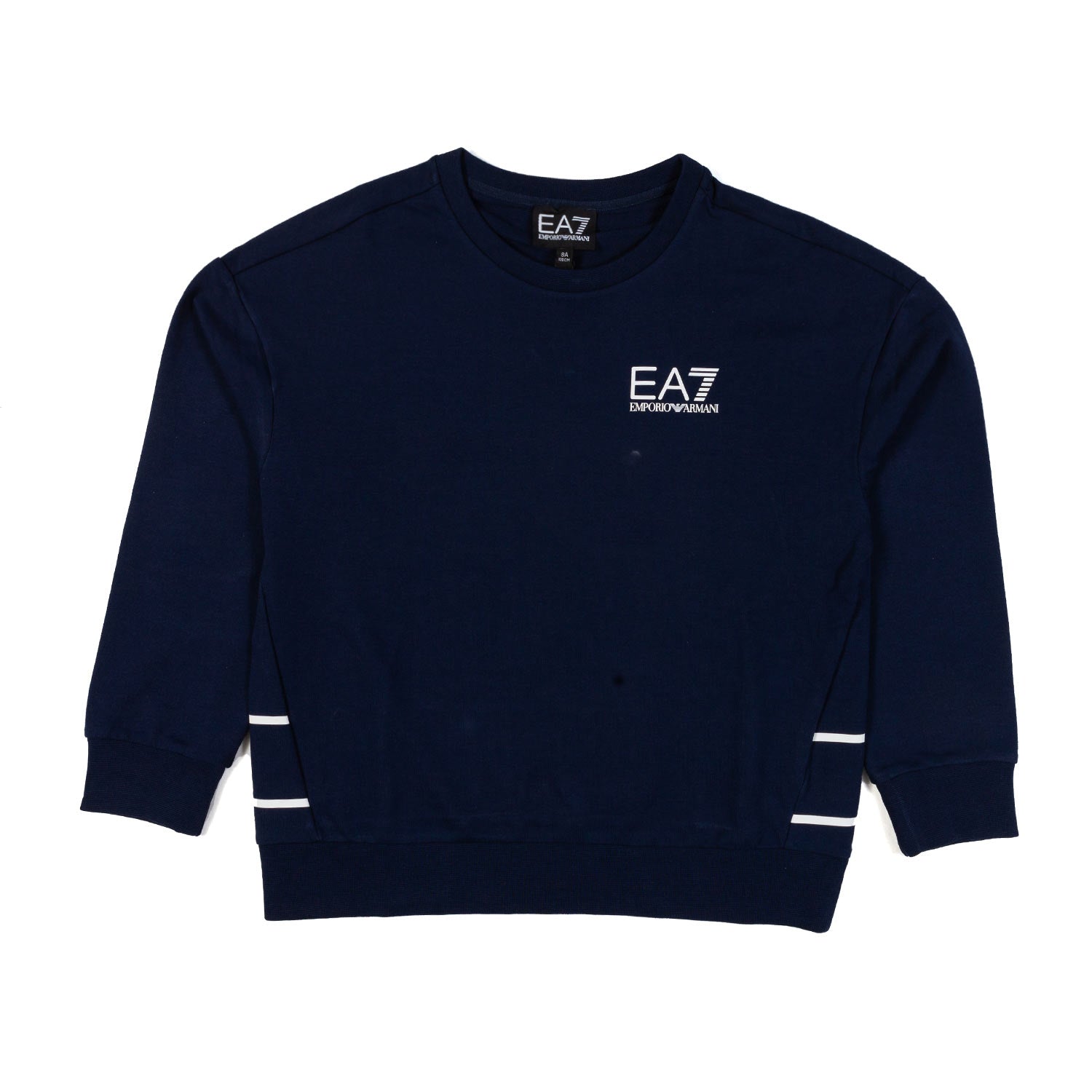 FELPA BLU NAVY CON LOGHI EA7 BIANCHI - annameglio.com abbigliamento moda