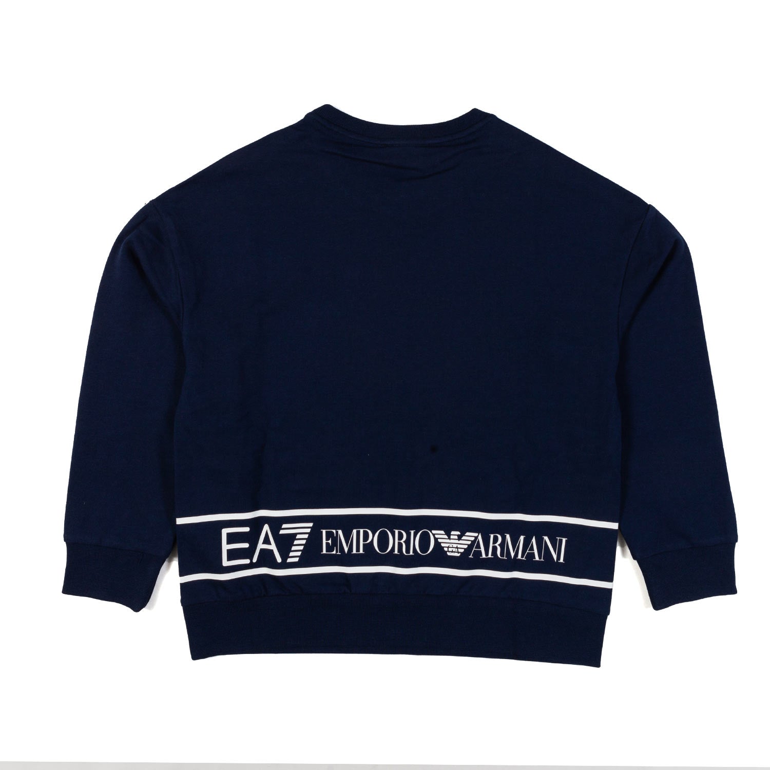 FELPA BLU NAVY CON LOGHI EA7 BIANCHI - annameglio.com abbigliamento moda