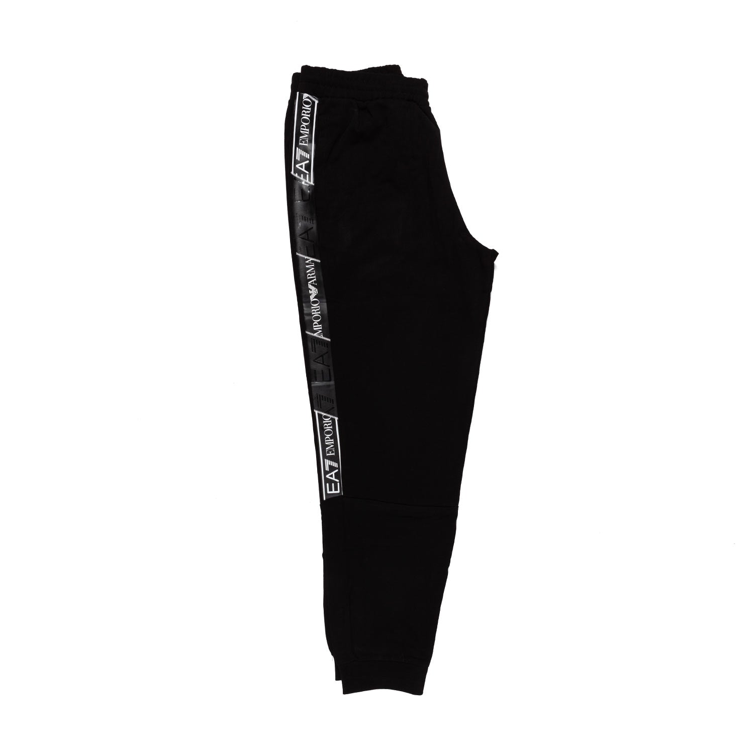 PANTALONE FELPA NERO CON LOGO TAPE EA7 - annameglio.com abbigliamento moda