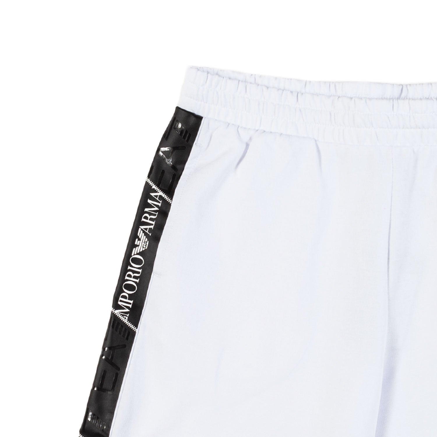 SHORTS FELPA BIANCO CON LOGO TAPE EA7 NERO - annameglio.com abbigliamento moda