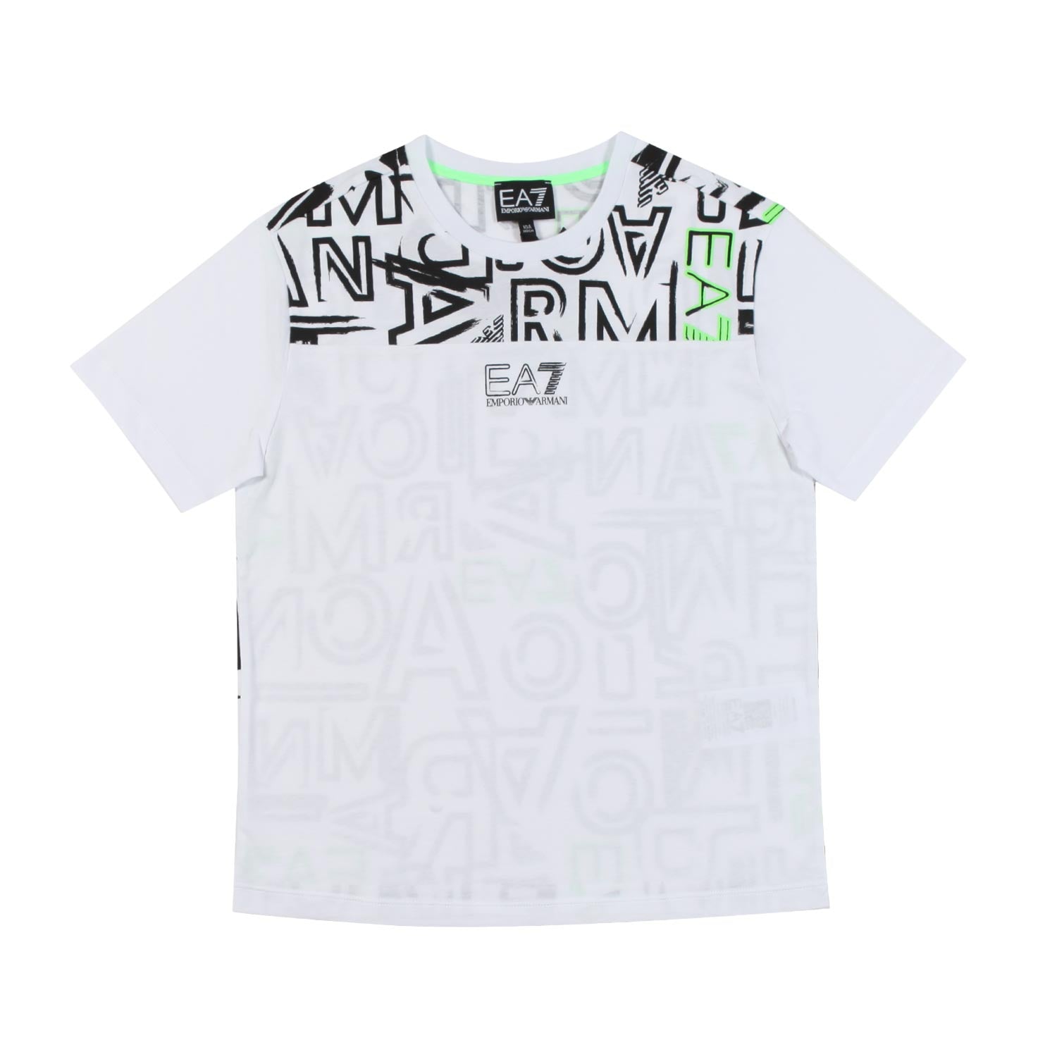 T-SHIRT bianca CON LOGHI EA7 nero-verdi - annameglio.com abbigliamento moda