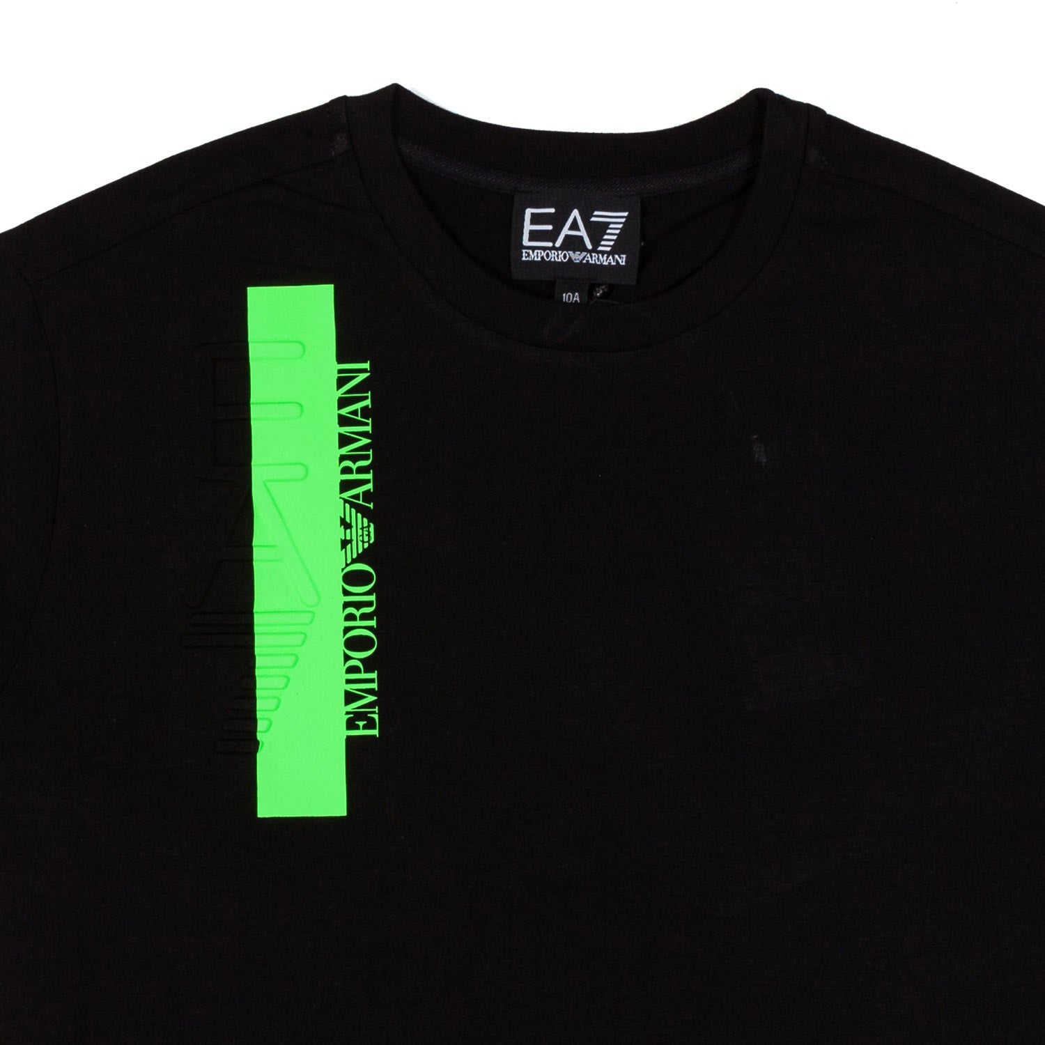 T-SHIRT NERA CON LOGHI EA7 VERDE FLUO - annameglio.com abbigliamento moda