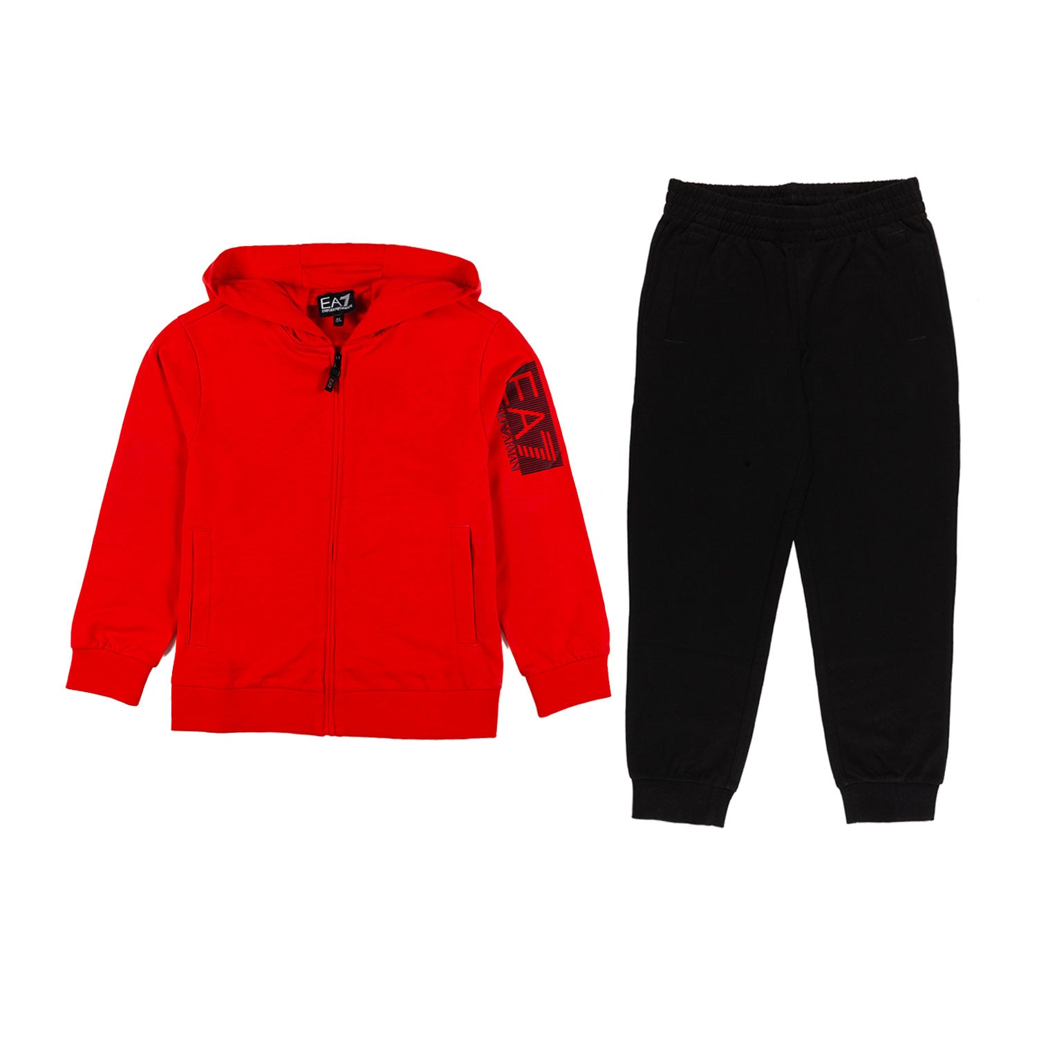 TUTA DUE PEZZI ROSSA E NERA CON LOGO EA7 - annameglio.com abbigliamento moda