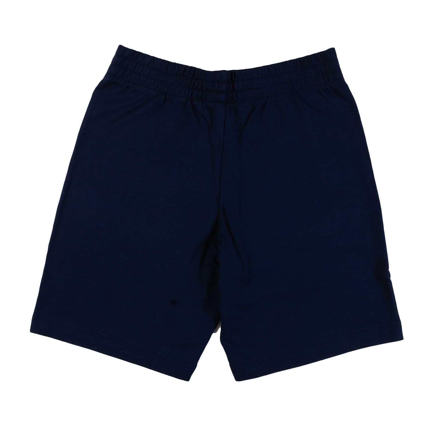 BERMUDA FELPA BLU NAVY CON MINI LOGO EA7 BIANCO - annameglio.com abbigliamento moda