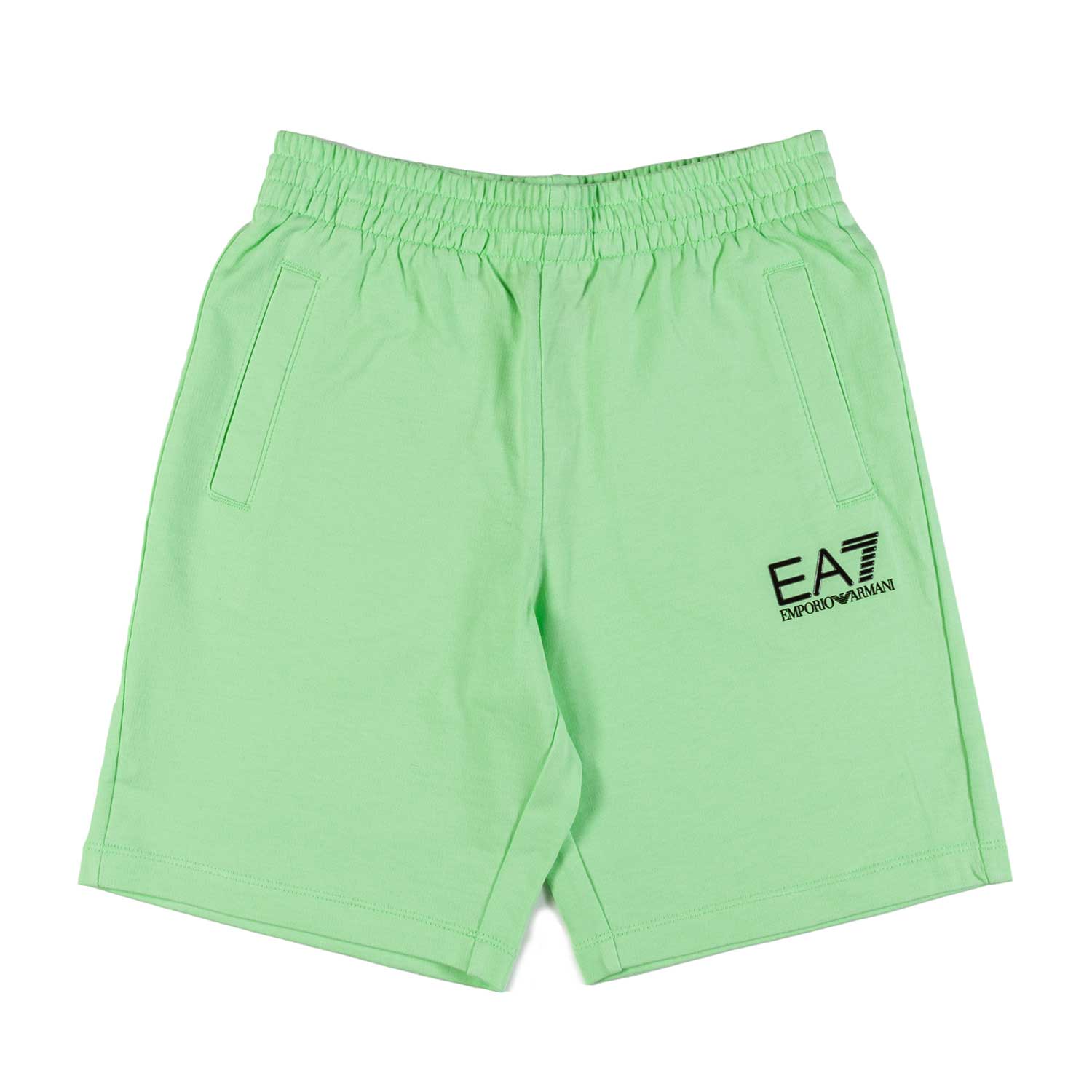 BERMUDA FELPA VERDE PARADISE CON MINI LOGO EA7 - annameglio.com abbigliamento moda