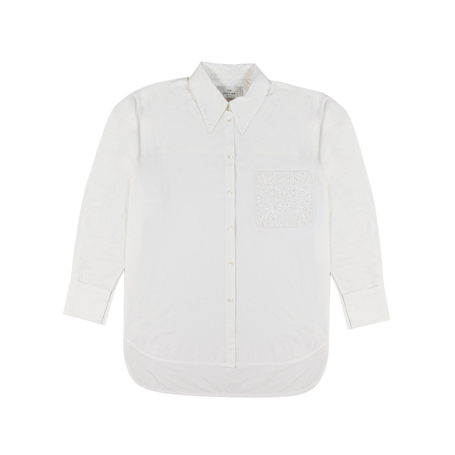 CAMICIA OVER BIANCA CON DETTAGLI UNCINETTO - annameglio.com abbigliamento moda