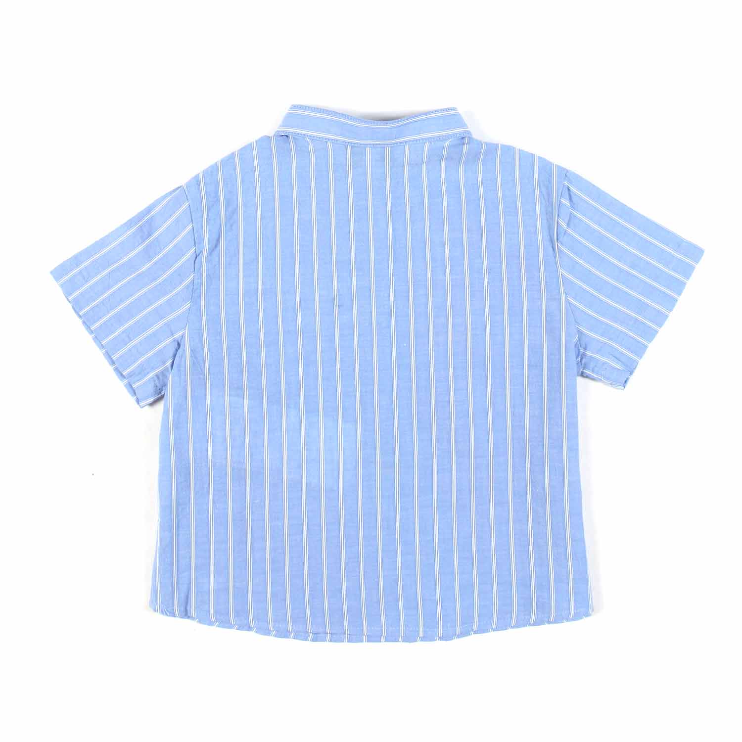 CAMICIA GURU MANICA CORTA AZZURRA A RIGHE BIMBO - annameglio.com abbigliamento moda