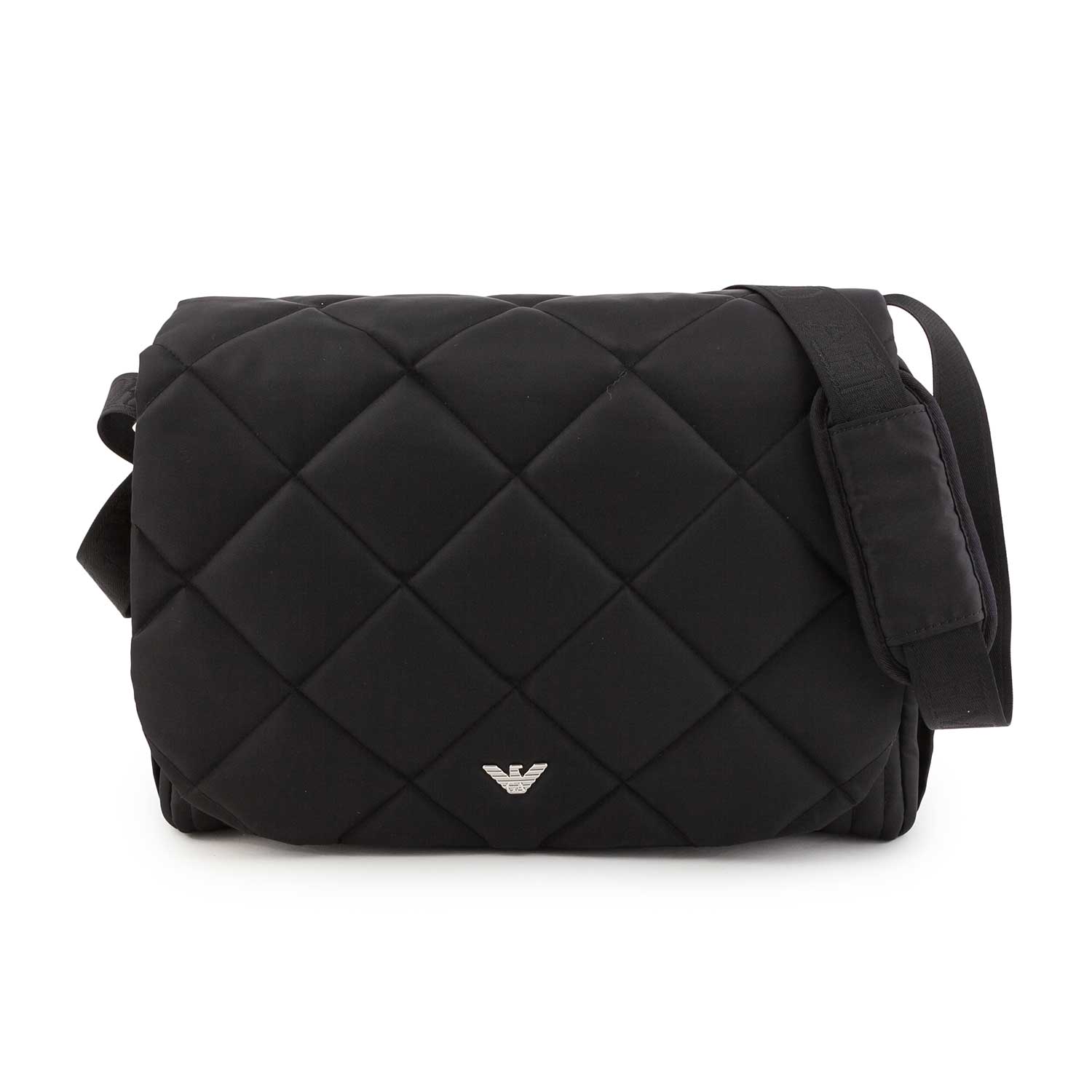 BORSA FASCIATOIO NERA TRAPUNTATA A ROMBI - annameglio.com abbigliamento moda