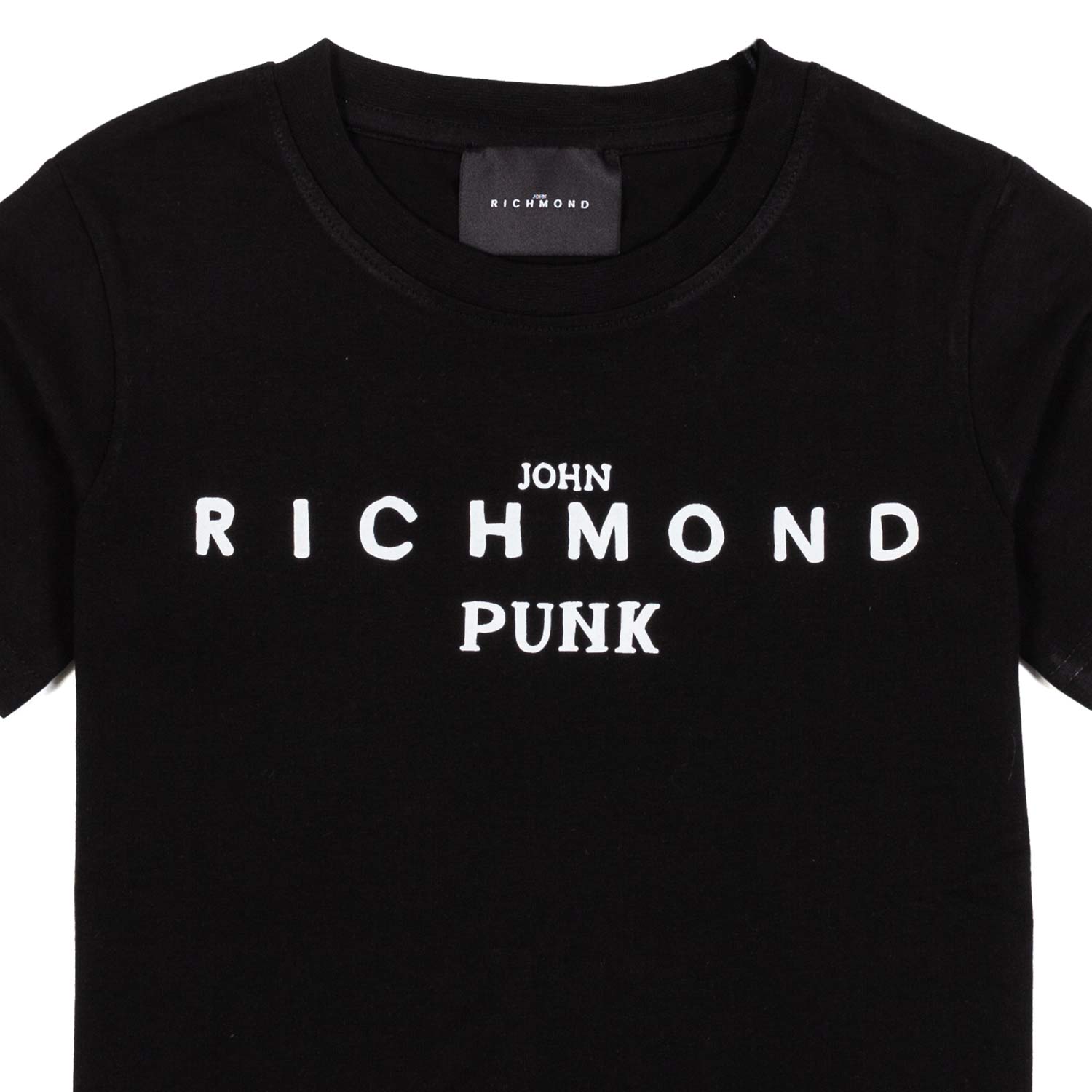 T-SHIRT NERA CON STAMPA LOGO BIANCA - annameglio.com abbigliamento moda