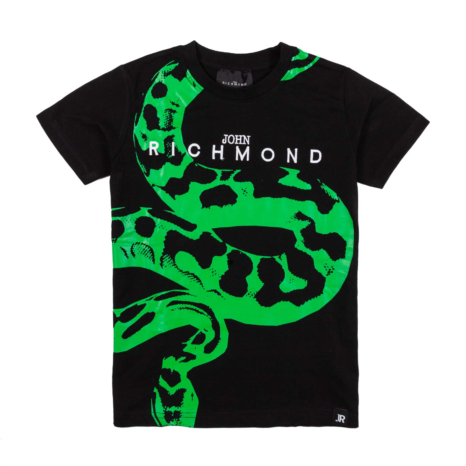 T-SHIRT NERA CON STAMPA VERDE FLUO - annameglio.com abbigliamento moda