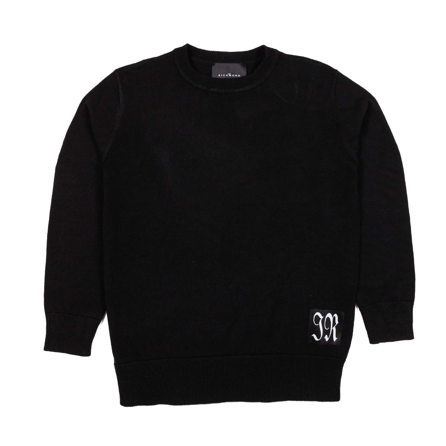 PULLOVER NERO CON PATCH LOGO JR - annameglio.com abbigliamento moda