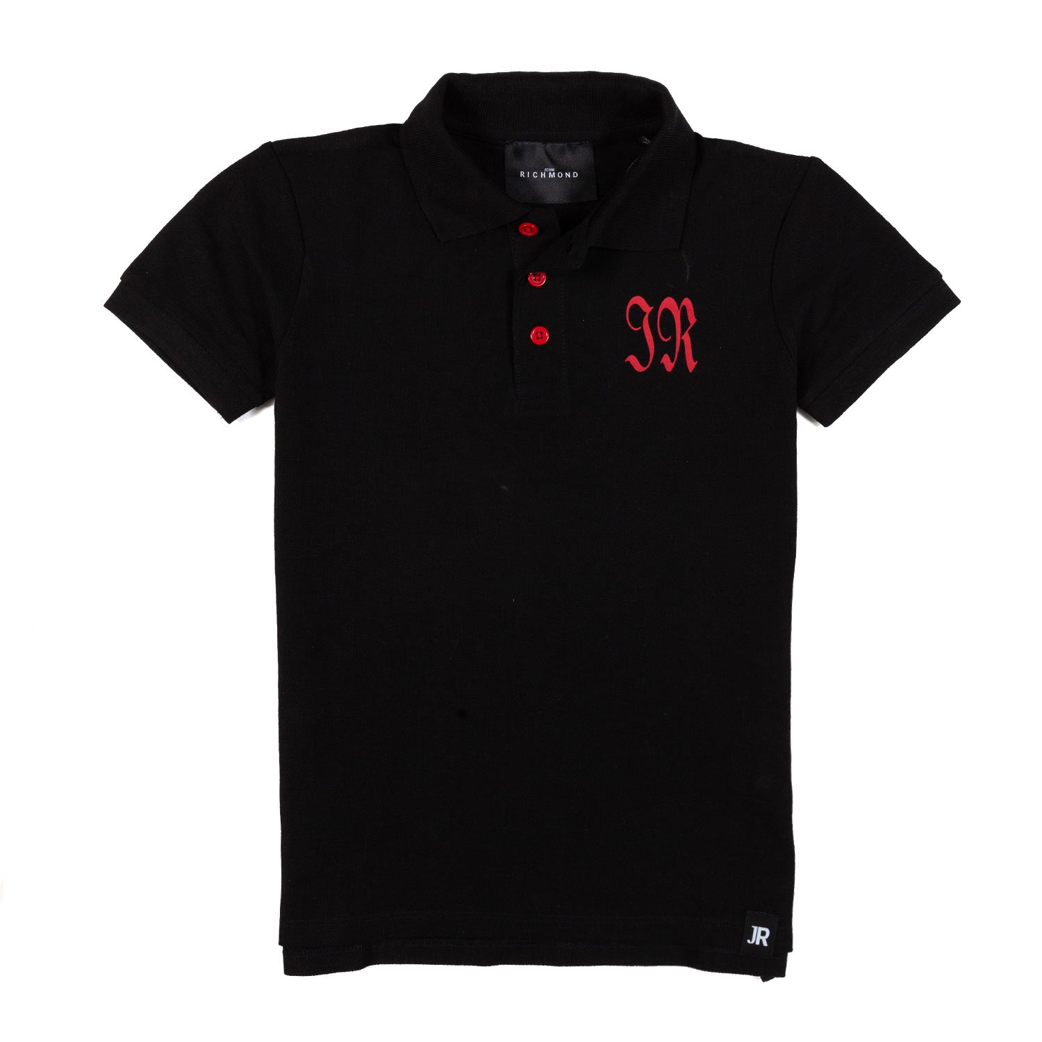 Polo JOHN Nera con logo rosso - annameglio.com abbigliamento moda