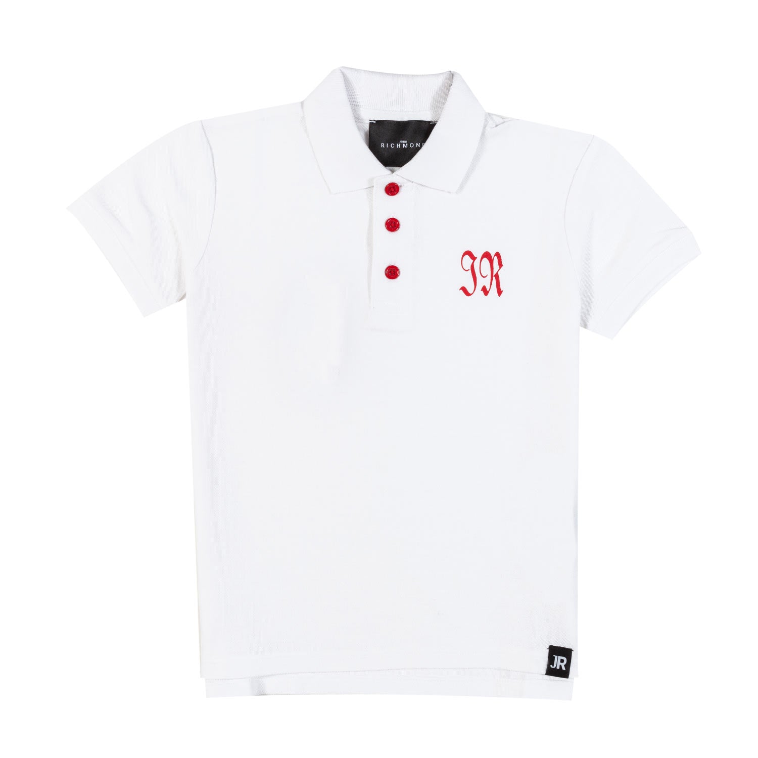 Polo JOHN Bianca con logo rosso - annameglio.com abbigliamento moda