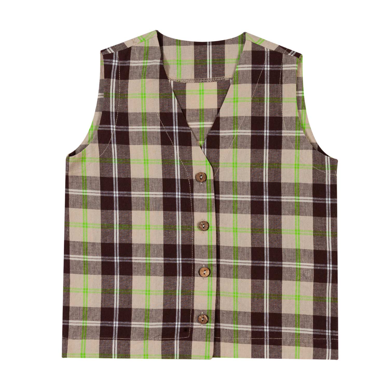 GILET LOUIS MARRONE E LIME A QUADRI BAMBINO - annameglio.com abbigliamento moda