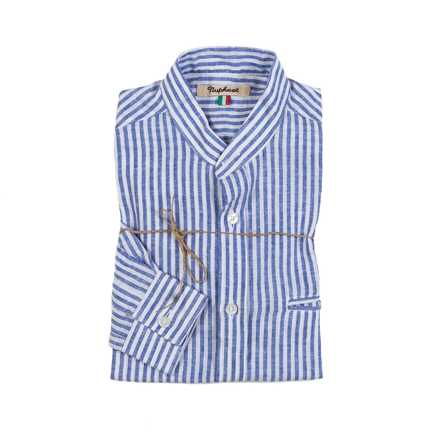 Camicia bianca e azzurra a righe - annameglio.com abbigliamento moda