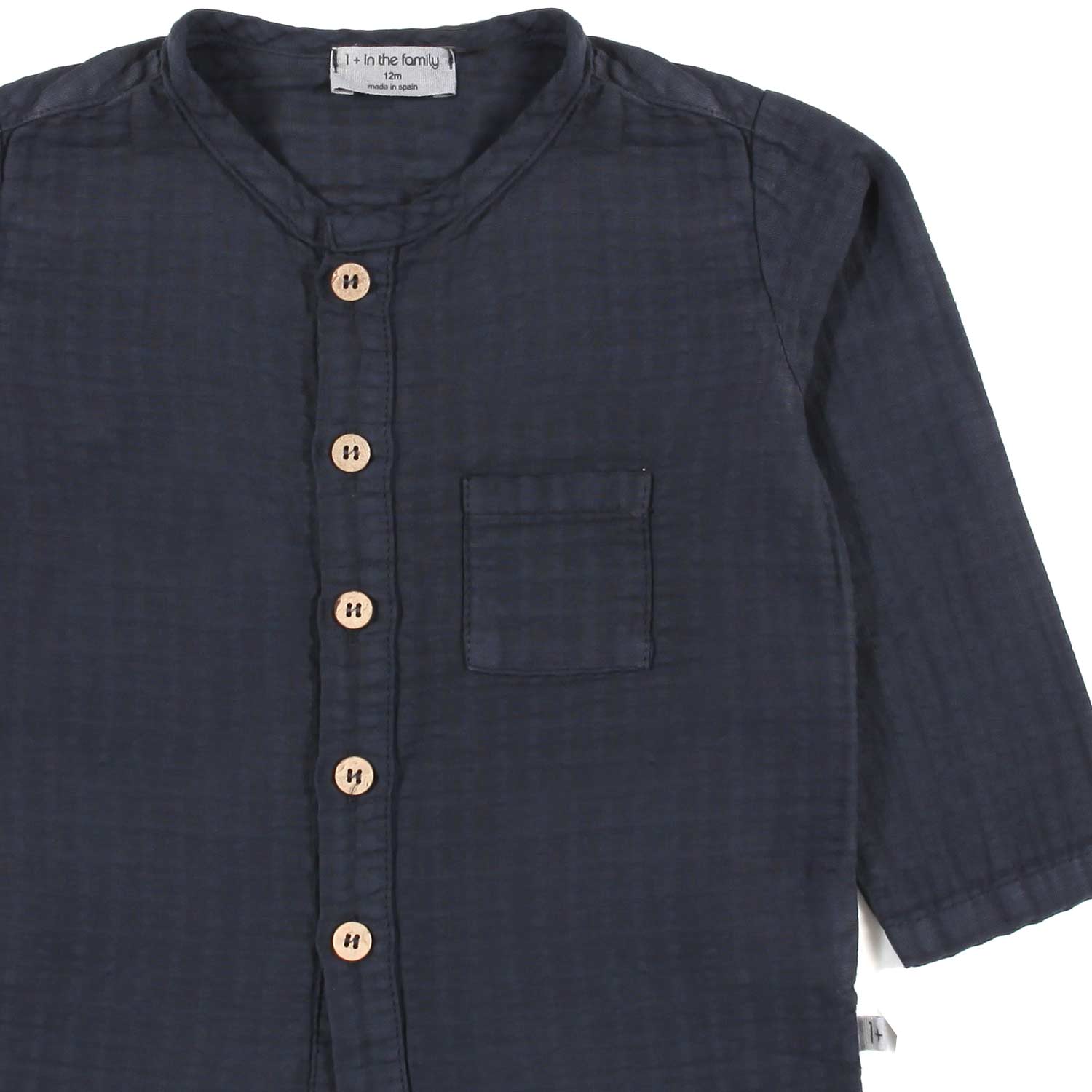 CAMICIA CUSTO BLU NOTTE BIMBO E NEONATO - annameglio.com abbigliamento moda