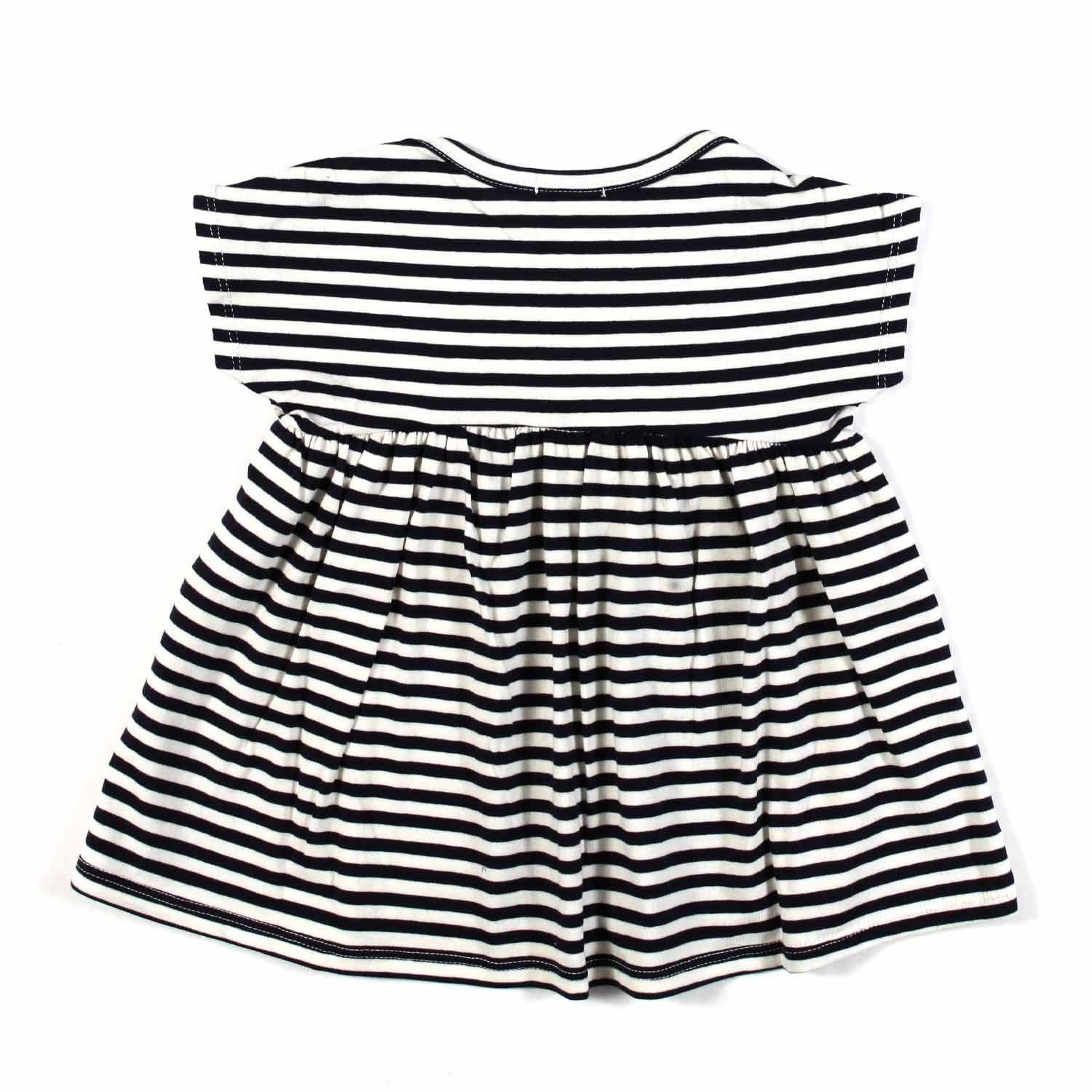 MINI ABITO LIA BLU NOTTE E BIANCO A RIGHE - annameglio.com abbigliamento moda