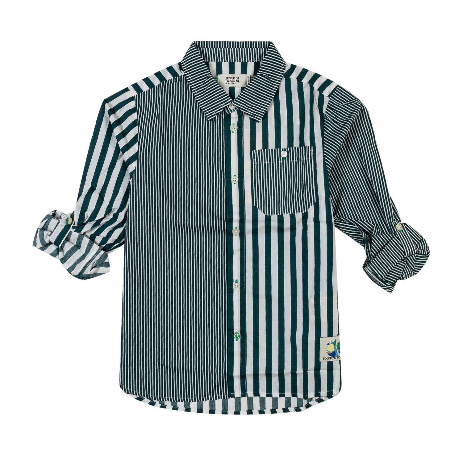 CAMICIA VERDE E BIANCA A RIGHE BAMBINO E TEENAGER - annameglio.com abbigliamento moda