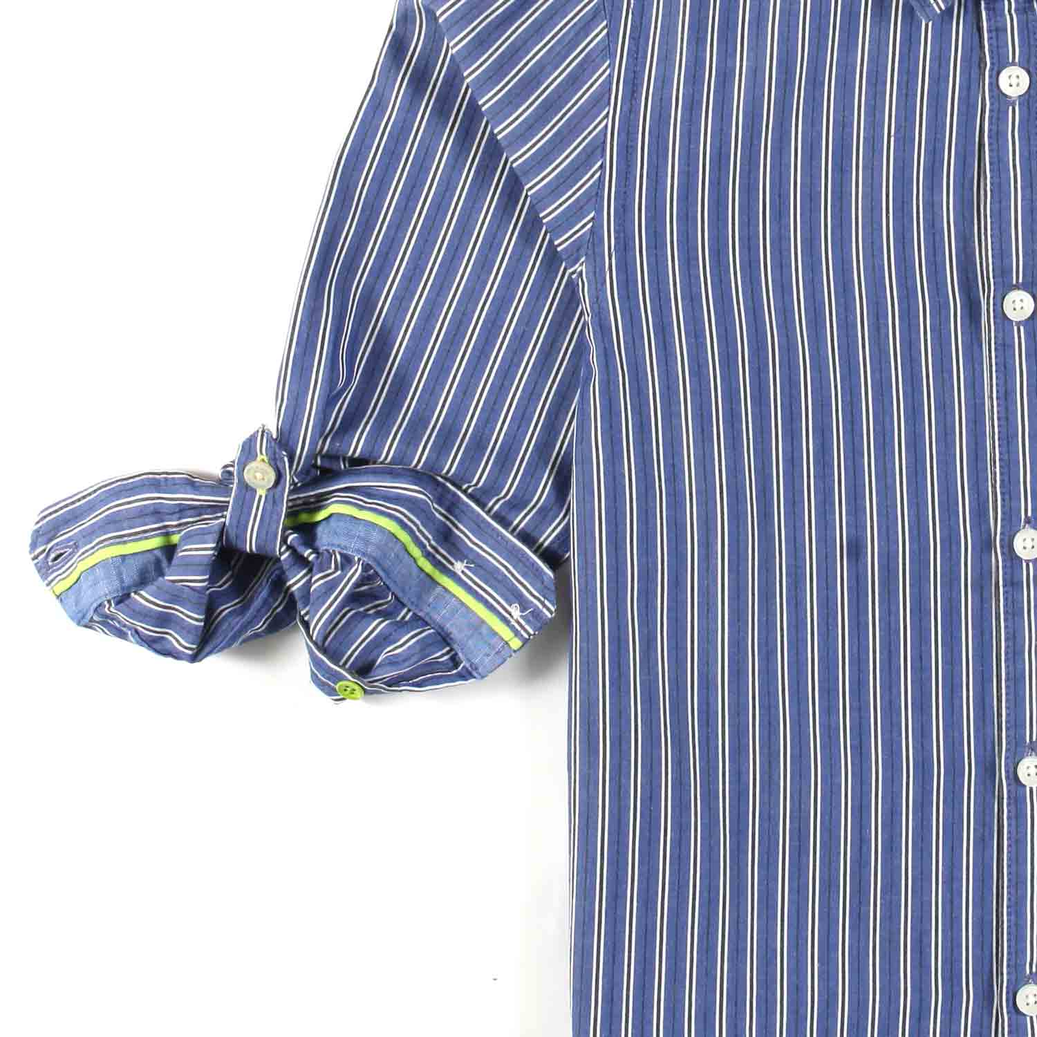 CAMICIA BLU A RIGHE BIANCHE BAMBINO E TEEN - annameglio.com abbigliamento moda